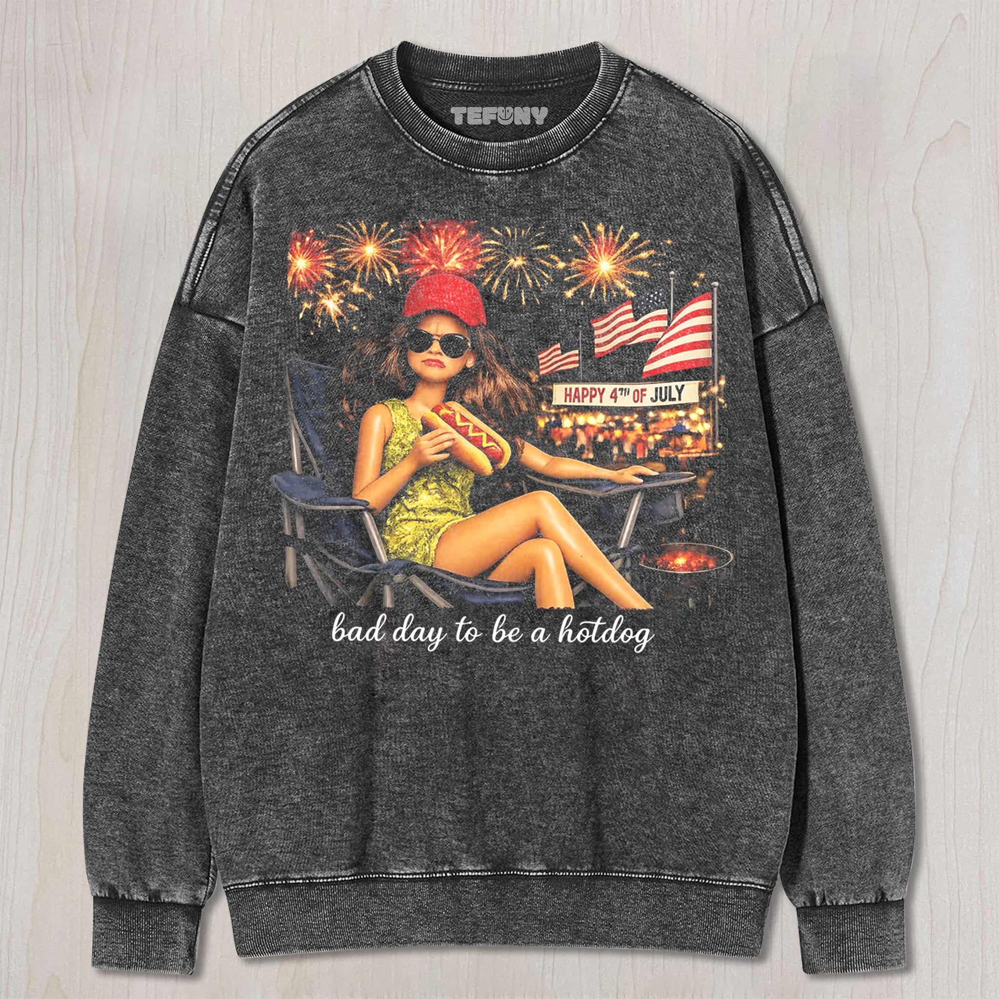 RETRO DOLL 4TH OF JULY V3 UNISEX TEE, TANK TOP, LAYERED LS, SWEATSHIRT & HOODIE