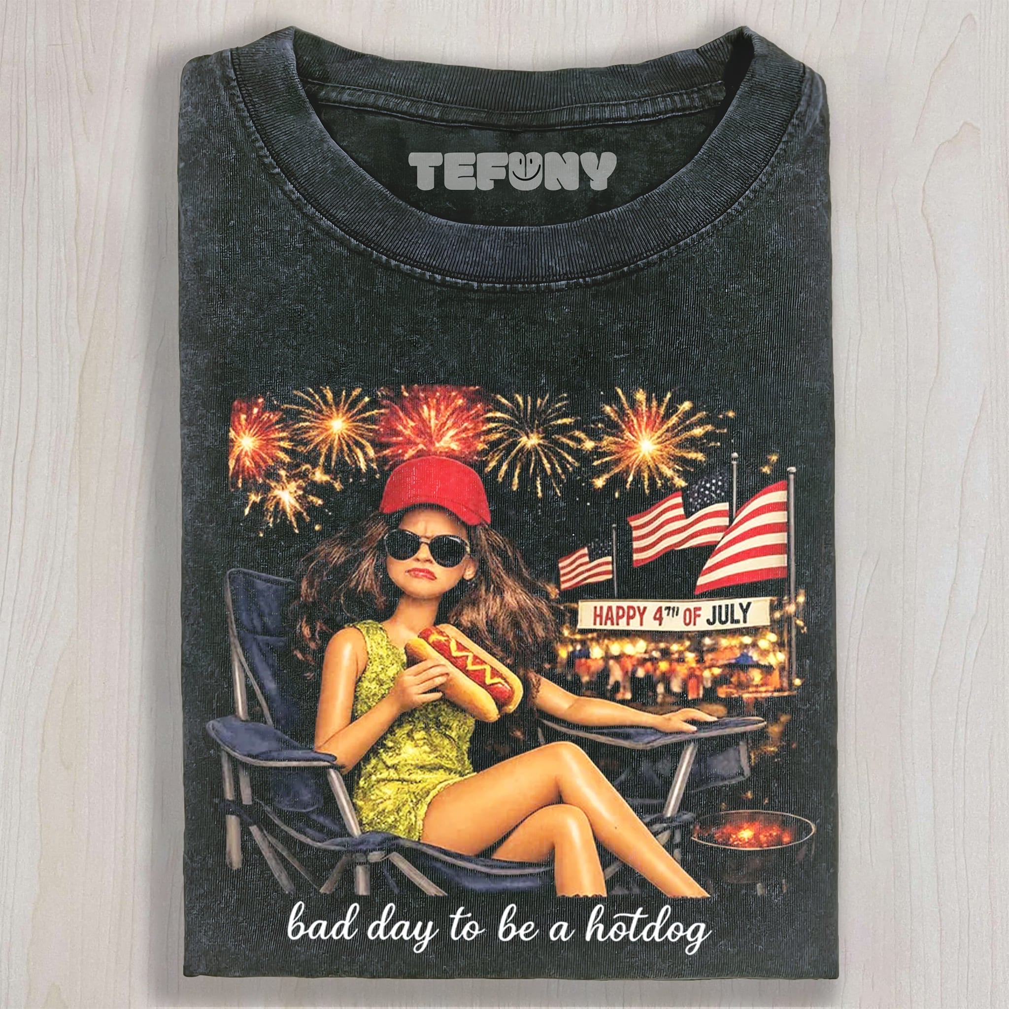 RETRO DOLL 4TH OF JULY V3 UNISEX TEE, TANK TOP, LAYERED LS, SWEATSHIRT & HOODIE
