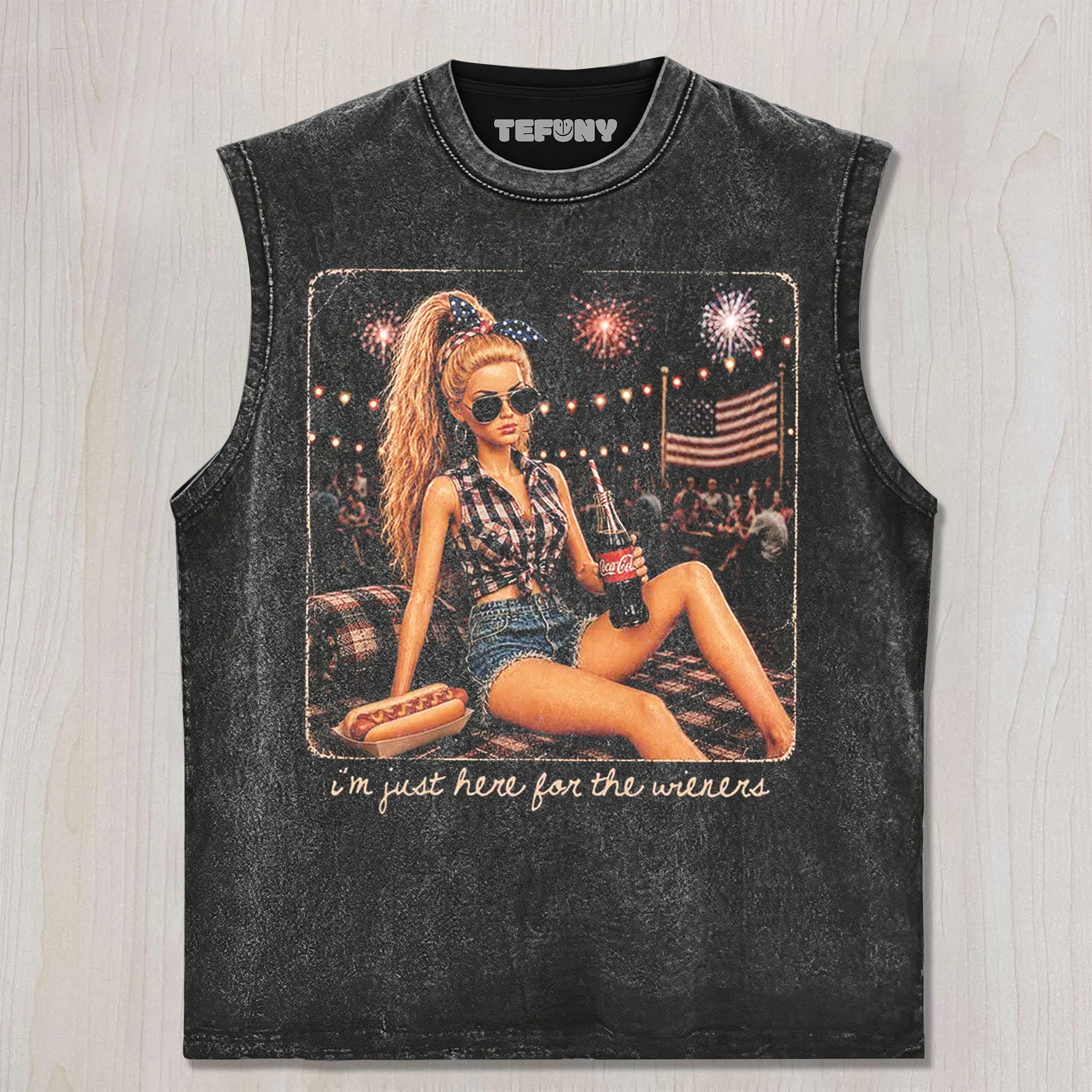 RETRO DOLL 4TH OF JULY V6 UNISEX TEE, TANK TOP, LAYERED LS, SWEATSHIRT & HOODIE