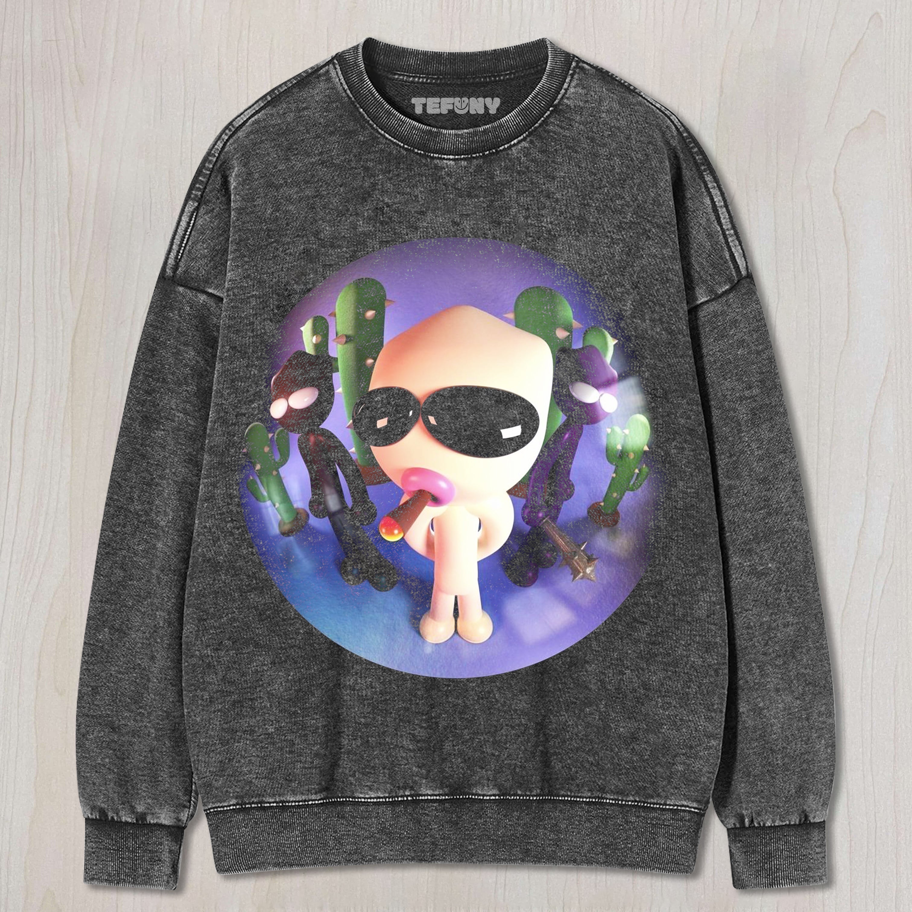 RETRO FISHEYE LENS ANIMATION SMOKING T-SHIRT