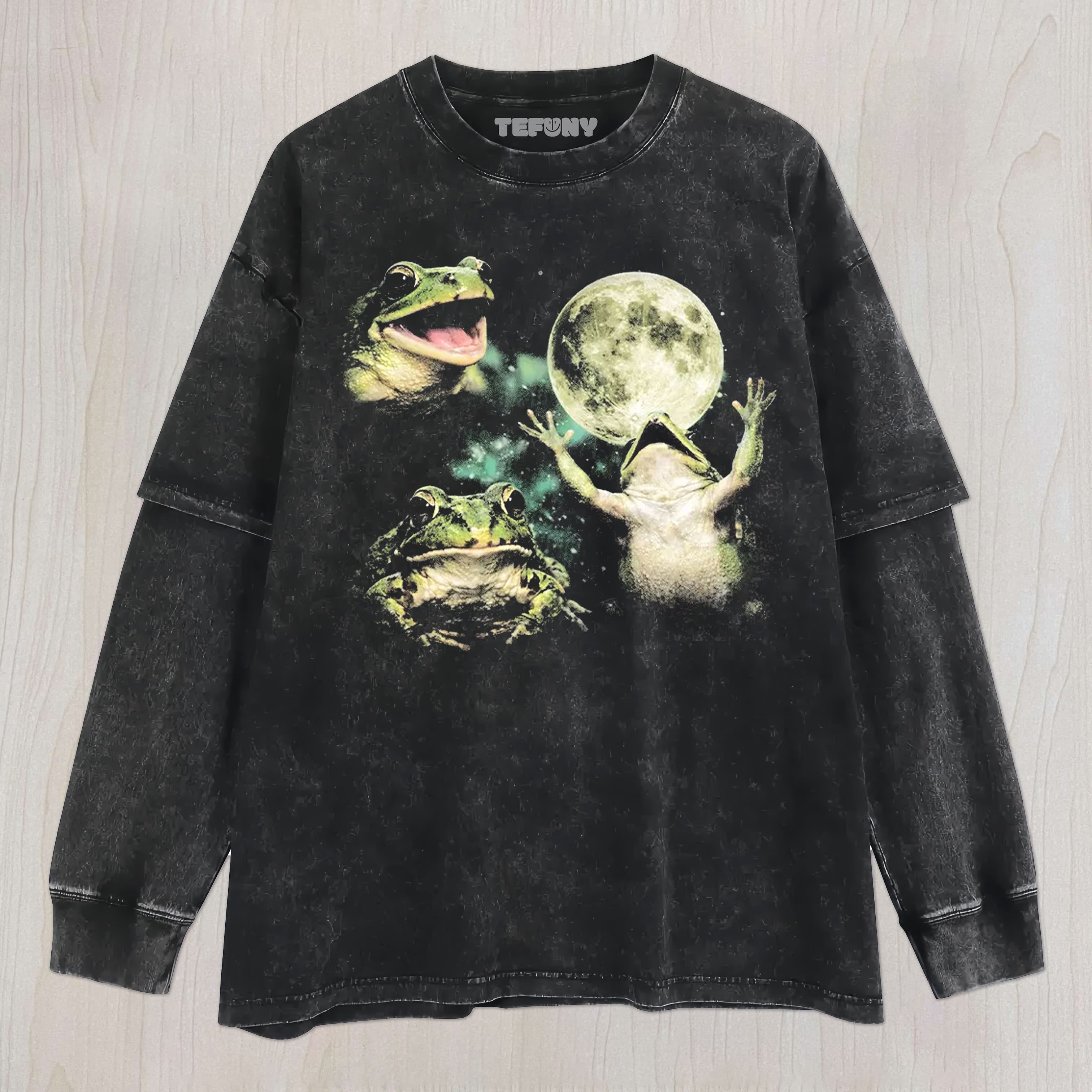 RETRO FROG MOON UNISEX TEE, TANK TOP, LAYERED LS, SWEATSHIRT & HOODIE