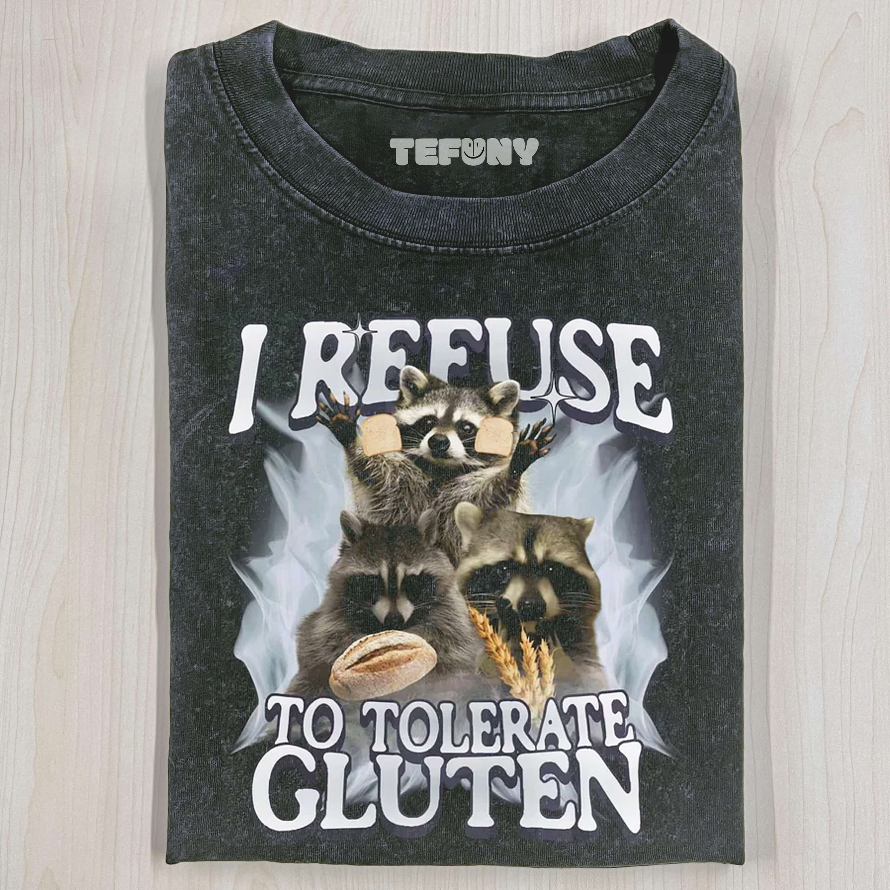 RETRO FUNNY RACCOON EXPRESSION T-SHIRT