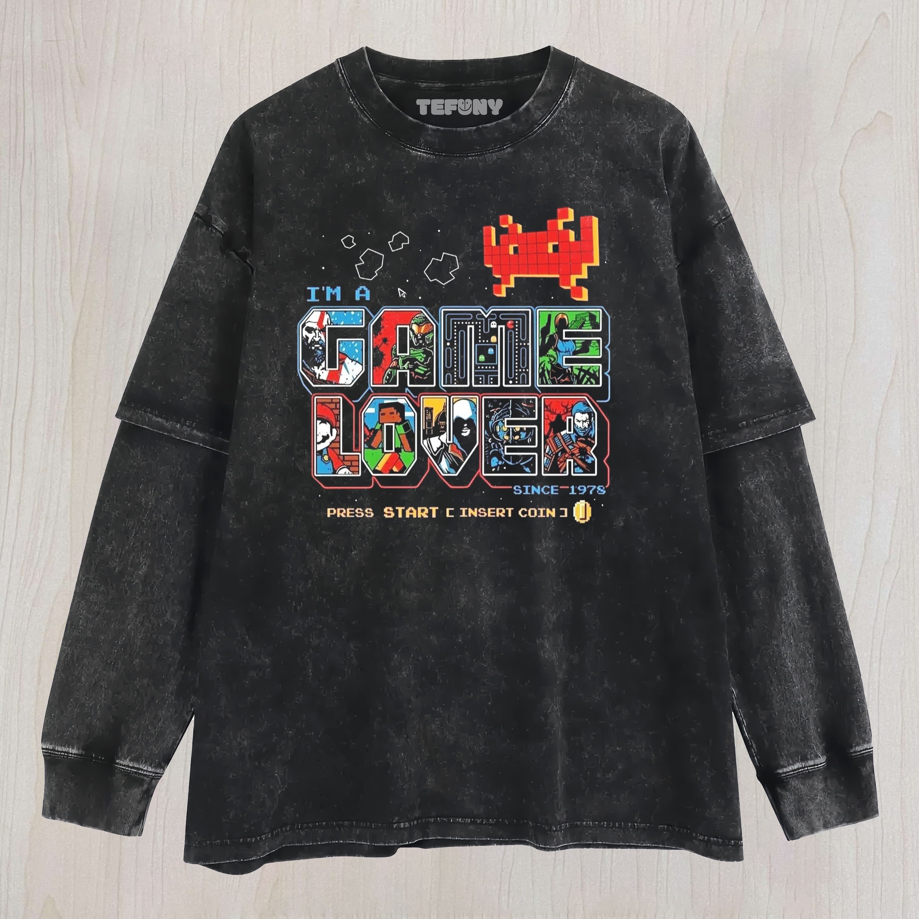 RETRO VIDEO GAMES LAYERED LONG SLEEVE