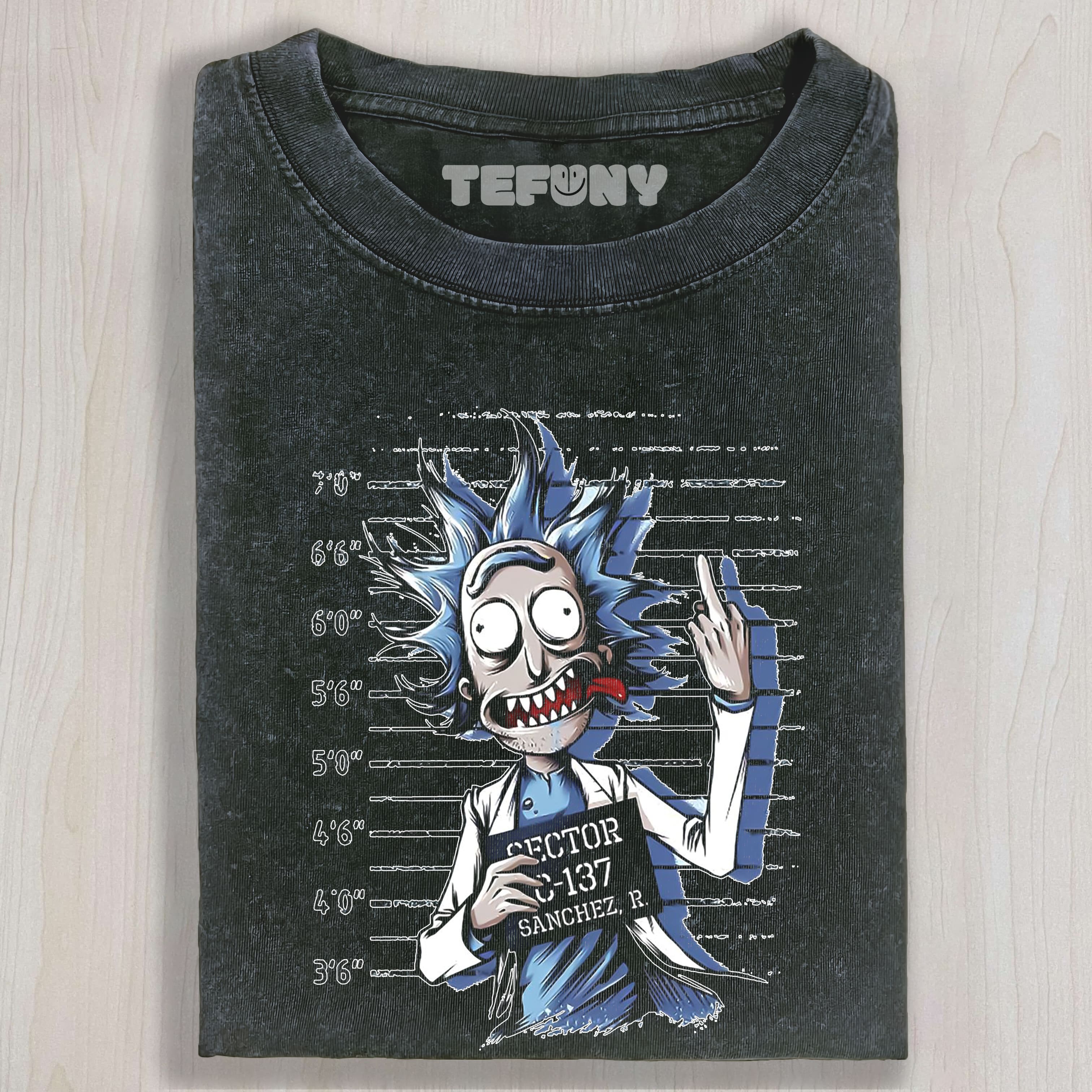 RICK GIVES THE MIDDLE FINGER UNISEX TEE, TANK TOP, LAYERED LS, SWEATSHIRT & HOODIE