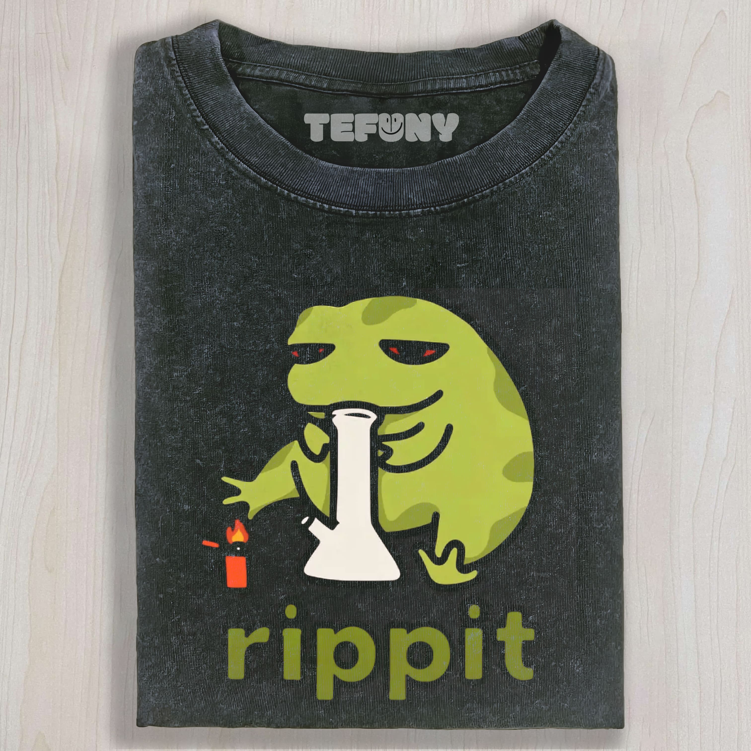 RIPPIT - FUNNY FROG WASHED TEE & SWEAT & HOOD