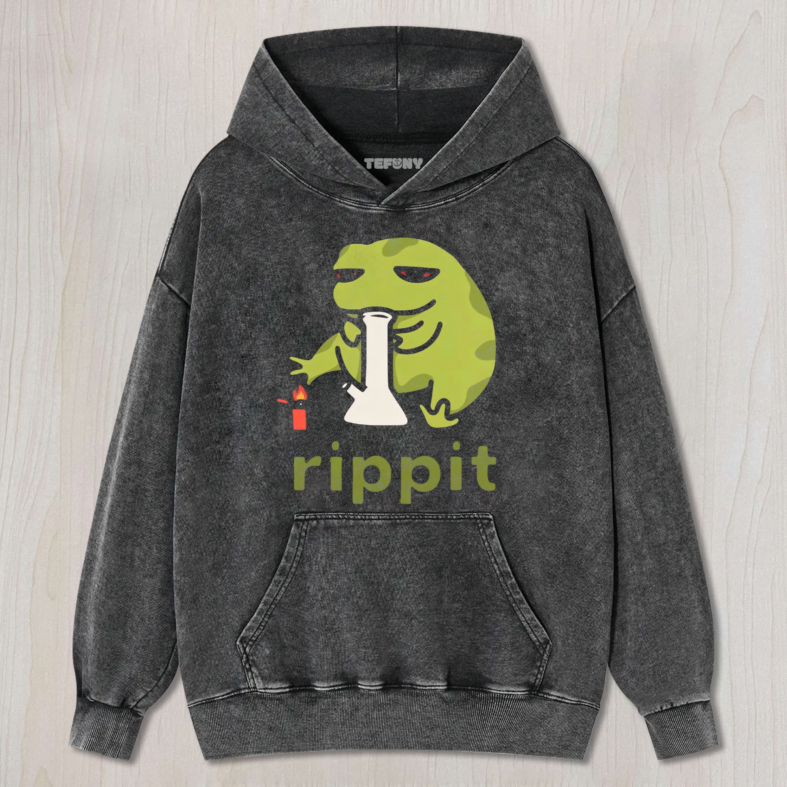RIPPIT - FUNNY FROG WASHED TEE & SWEAT & HOOD