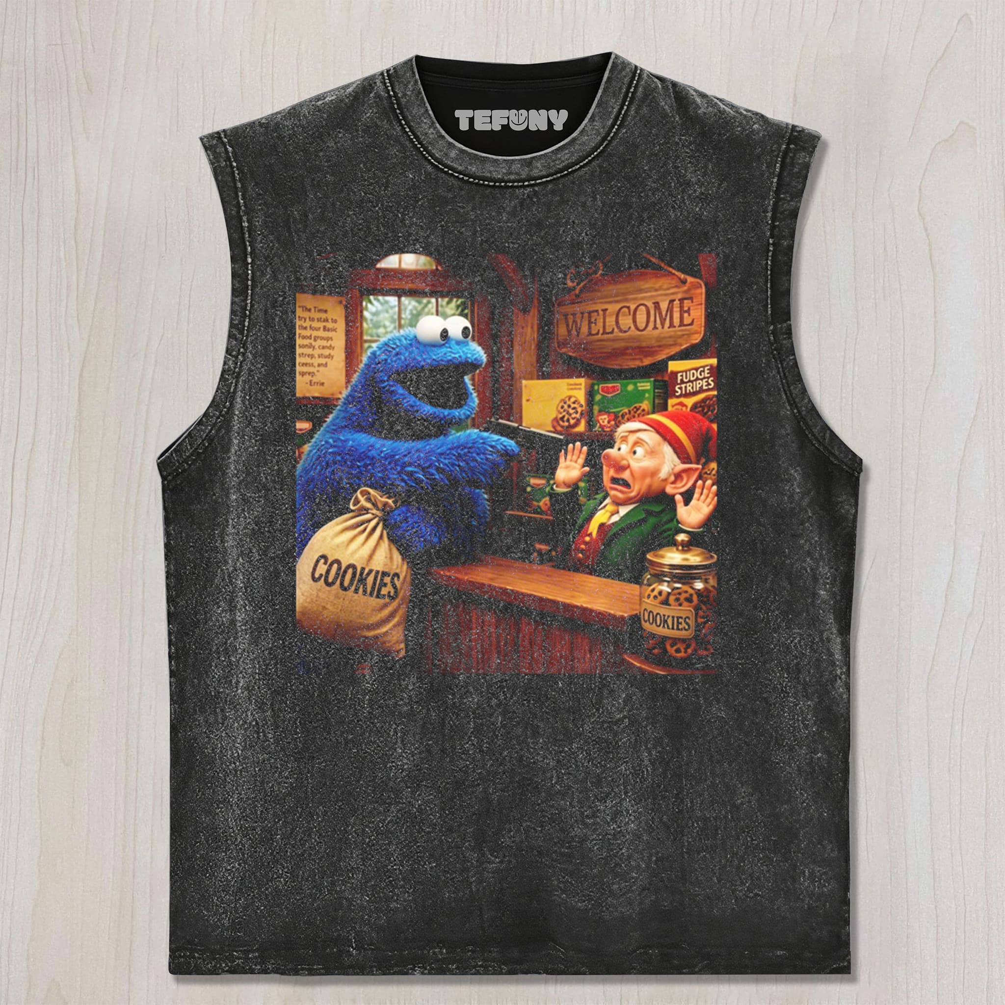 ROBBING COOKIES MONSTER MEME UNISEX TEE, TANK TOP, LAYERED LS, SWEATSHIRT & HOODIE