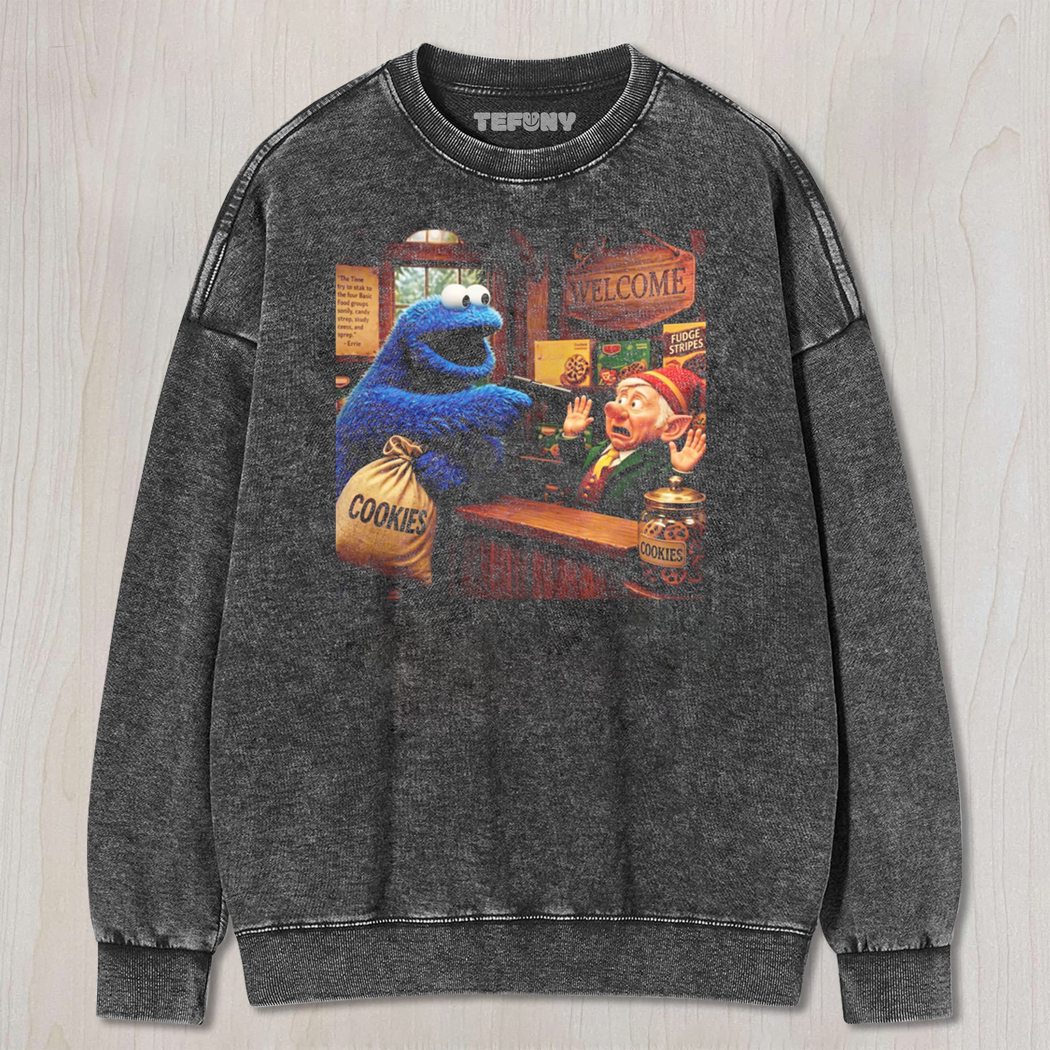 ROBBING COOKIES MONSTER MEME UNISEX TEE, TANK TOP, LAYERED LS, SWEATSHIRT & HOODIE