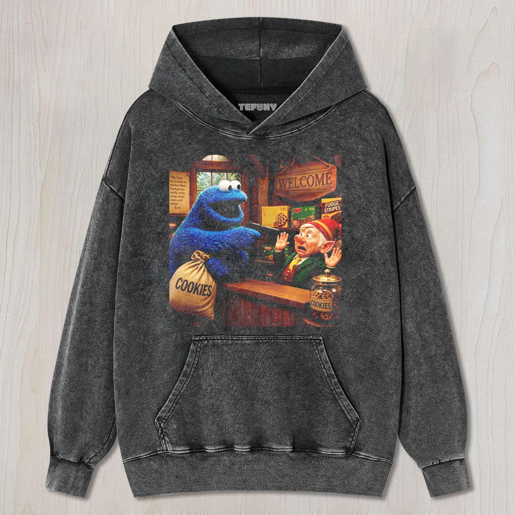 ROBBING COOKIES MONSTER MEME UNISEX TEE, TANK TOP, LAYERED LS, SWEATSHIRT & HOODIE