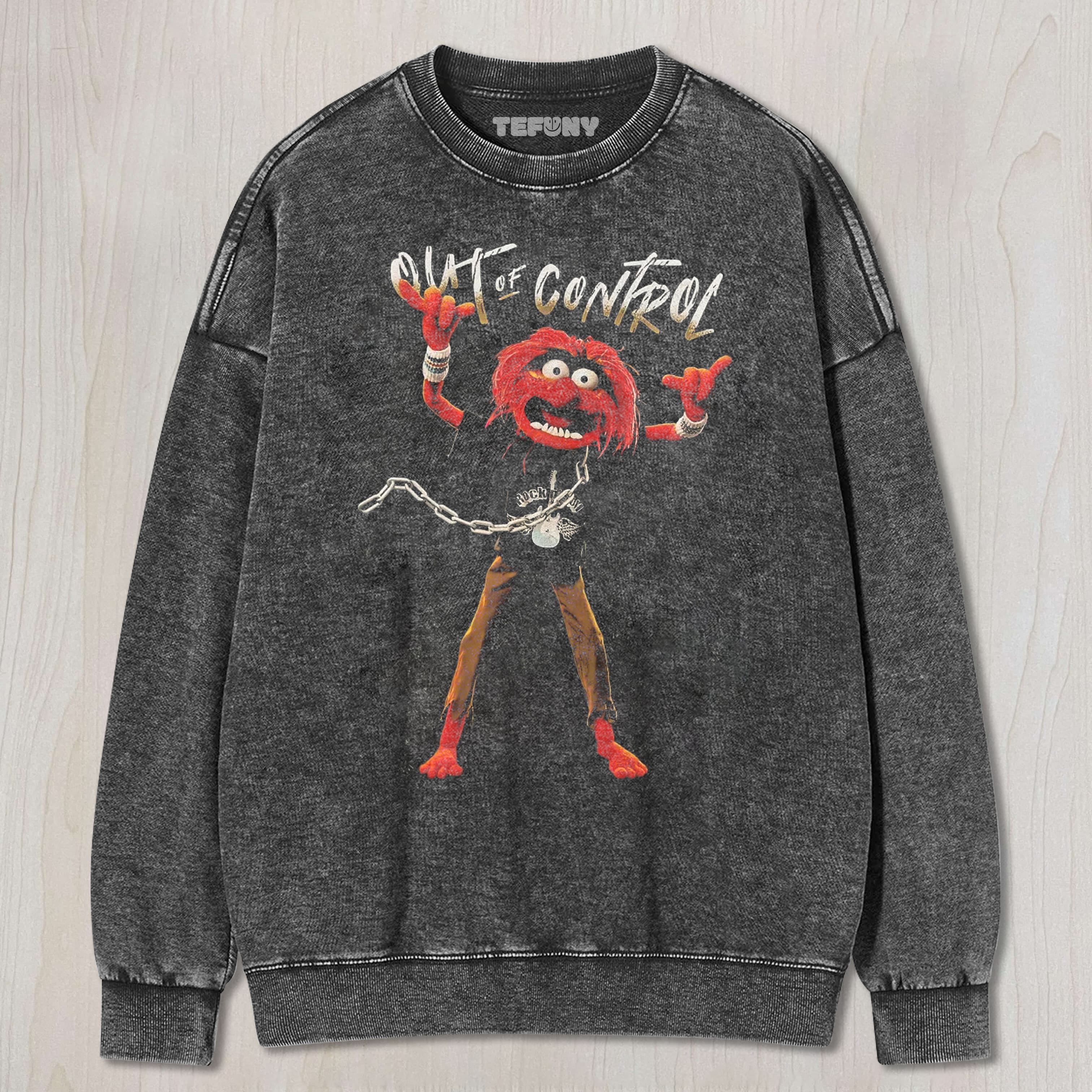 ROCKSTAR ANIMAL PUPPET GRAPHIC WASHED UNISEX TEE, TANK TOP, LAYERED LS, SWEATSHIRT & HOODIE