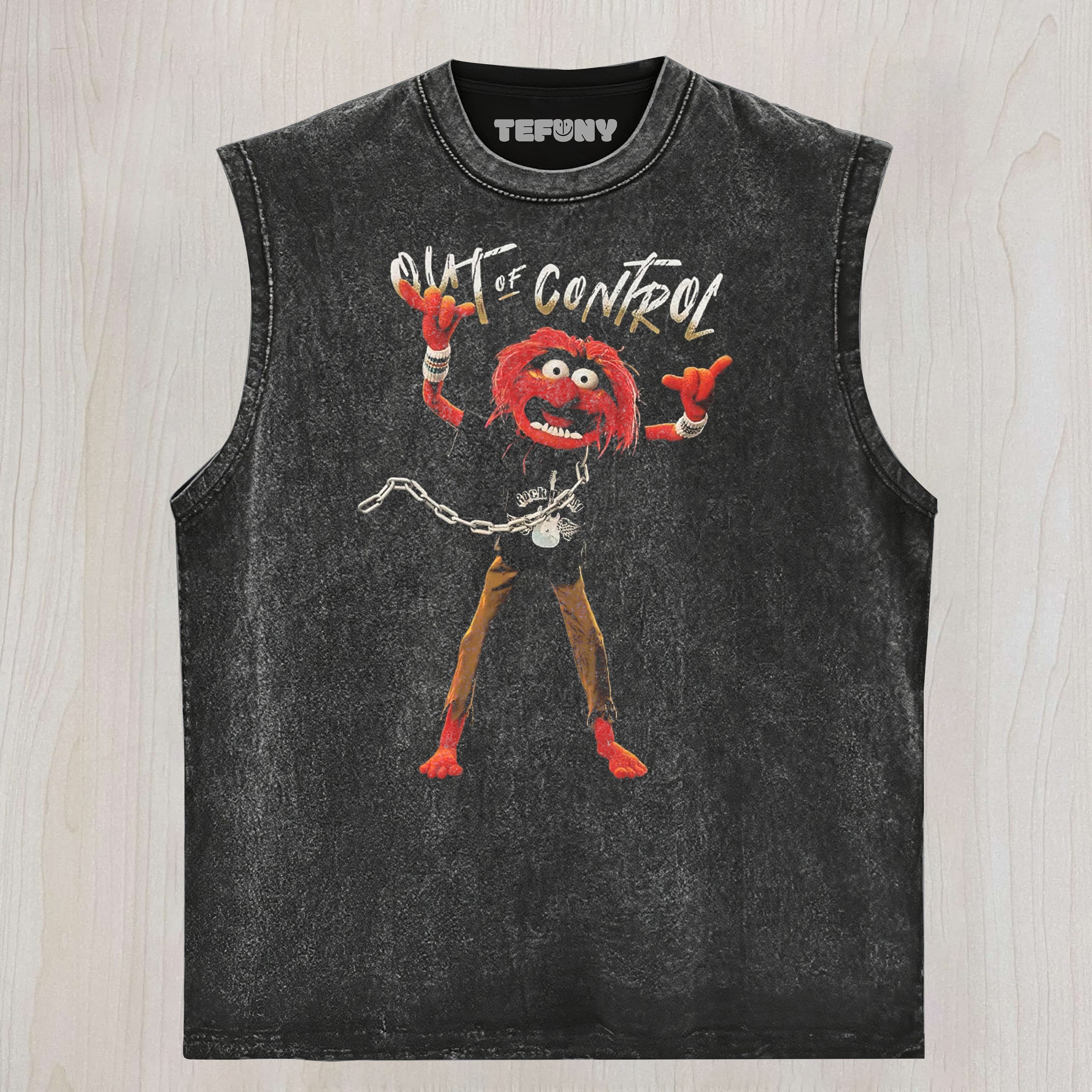 ROCKSTAR ANIMAL PUPPET GRAPHIC WASHED UNISEX TEE, TANK TOP, LAYERED LS, SWEATSHIRT & HOODIE