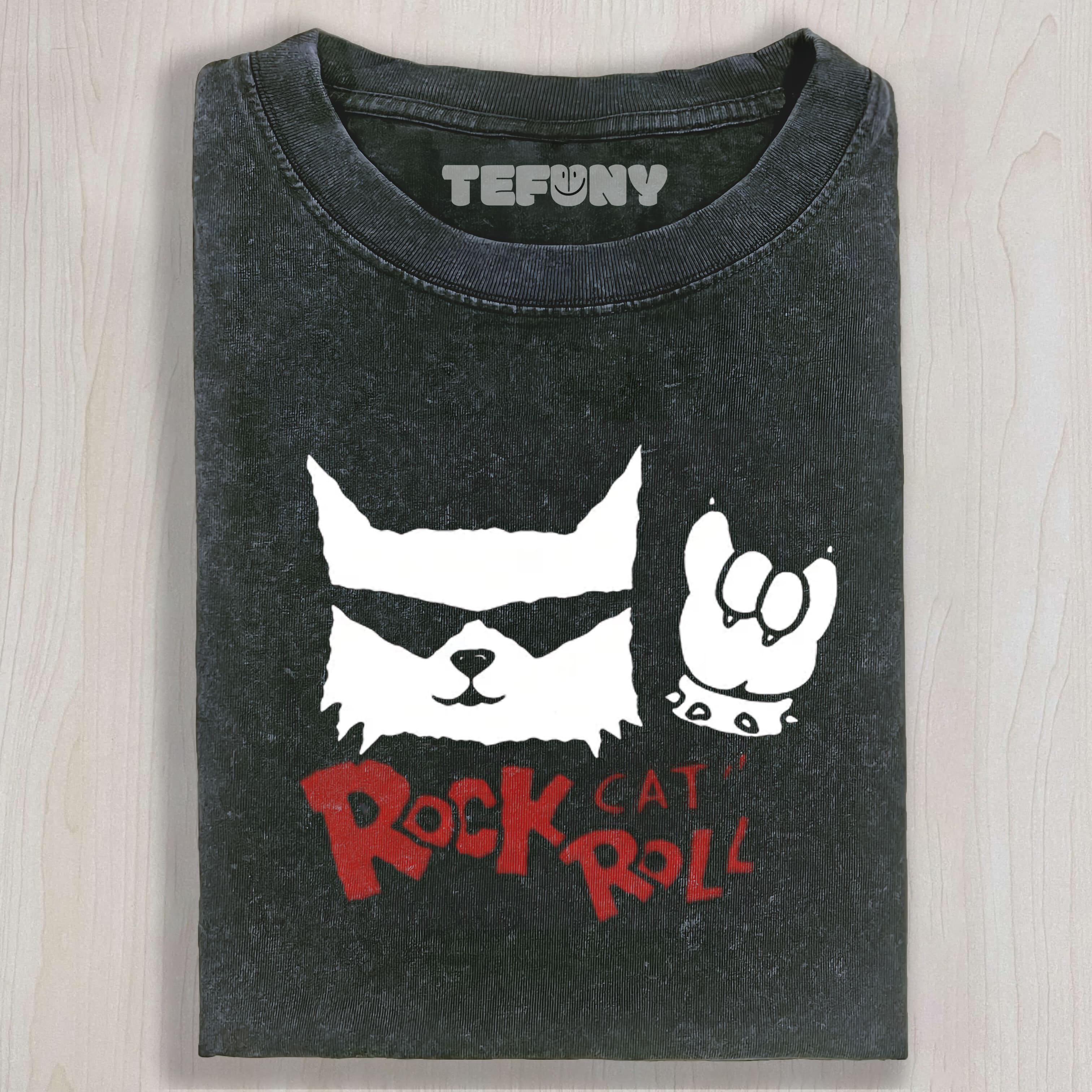 ROCK CAT ROLL WASHED TEE & SWEAT & HOOD