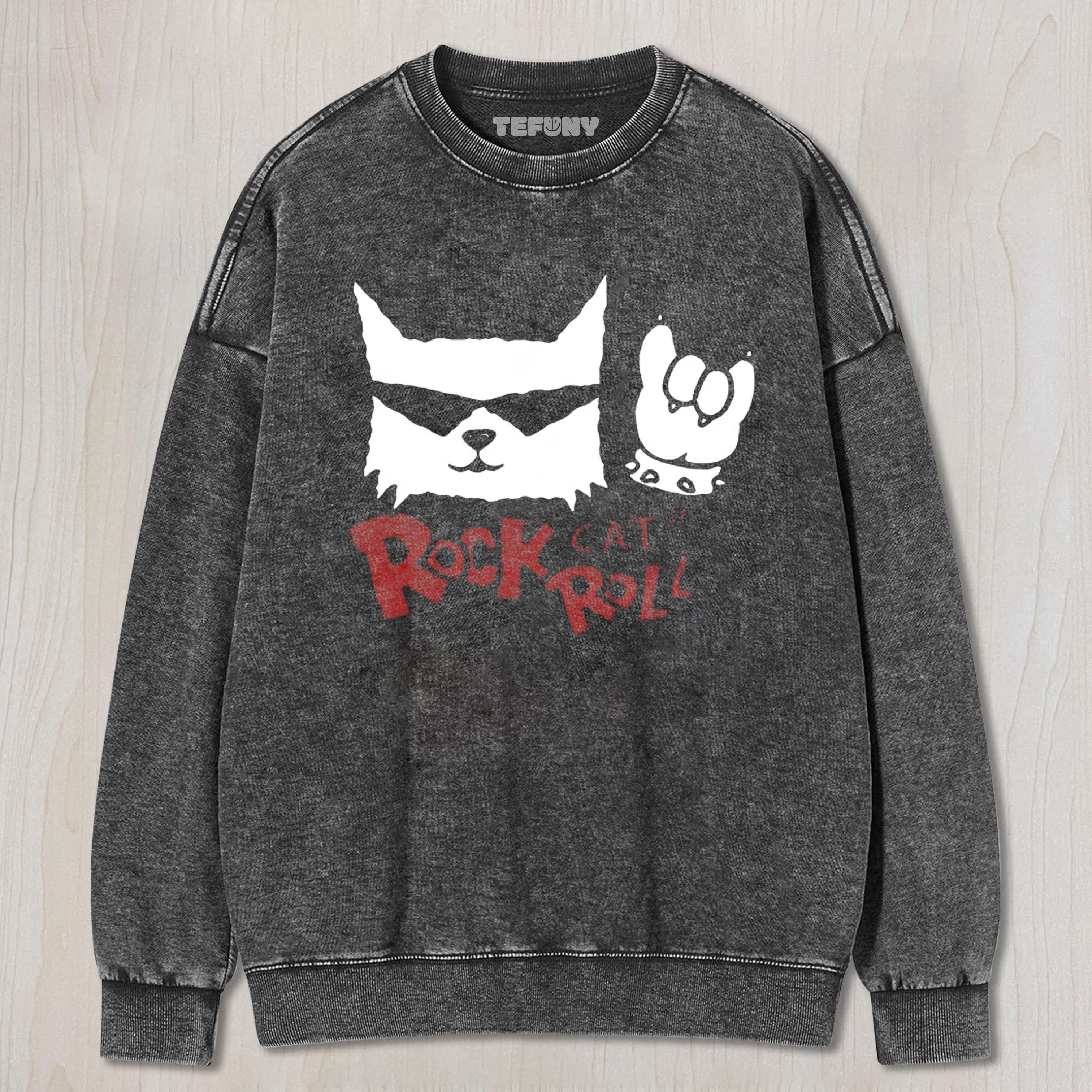ROCK CAT ROLL WASHED TEE & SWEAT & HOOD