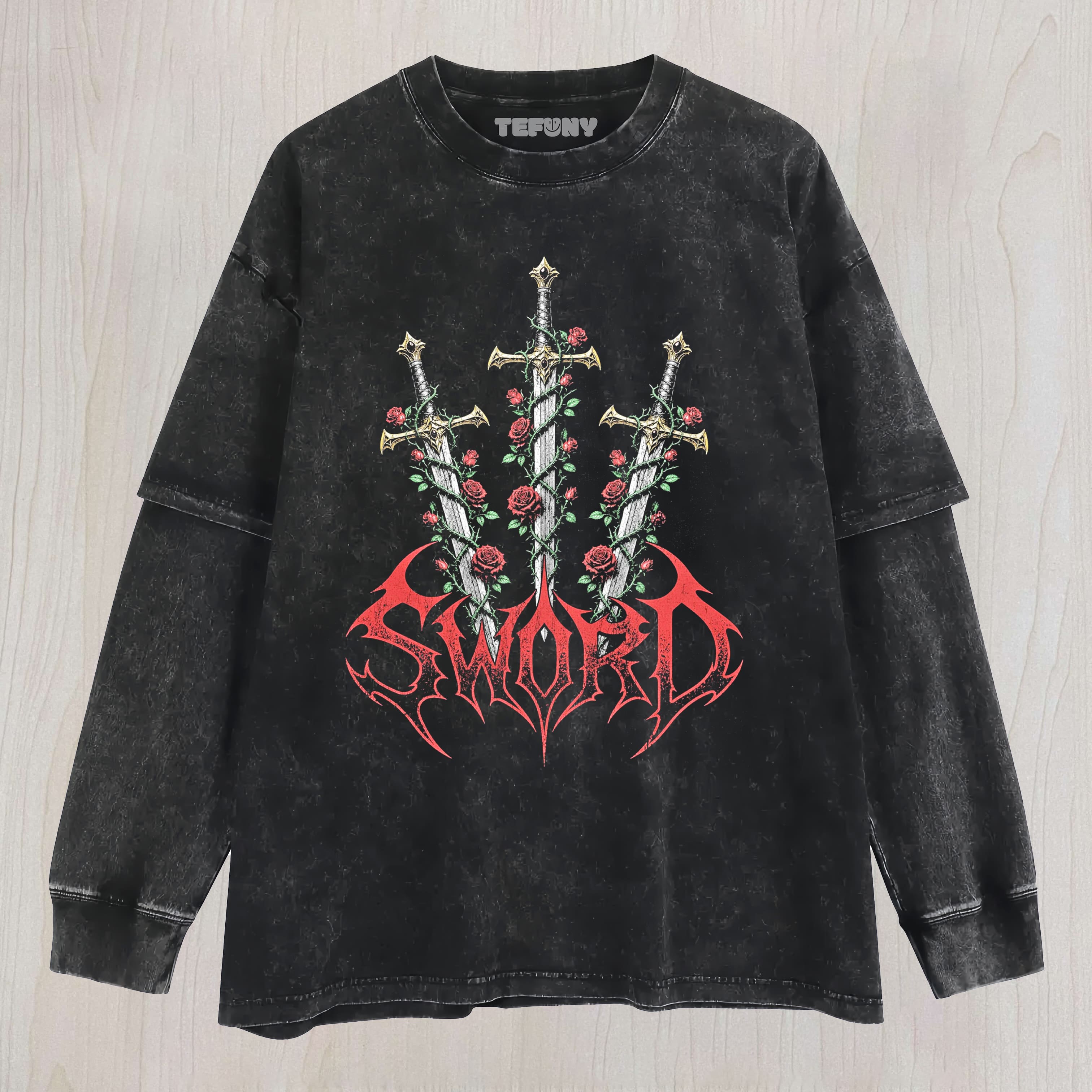 ROSE SWORD UNISEX TEE, TANK TOP, LAYERED LS, SWEATSHIRT & HOODIE