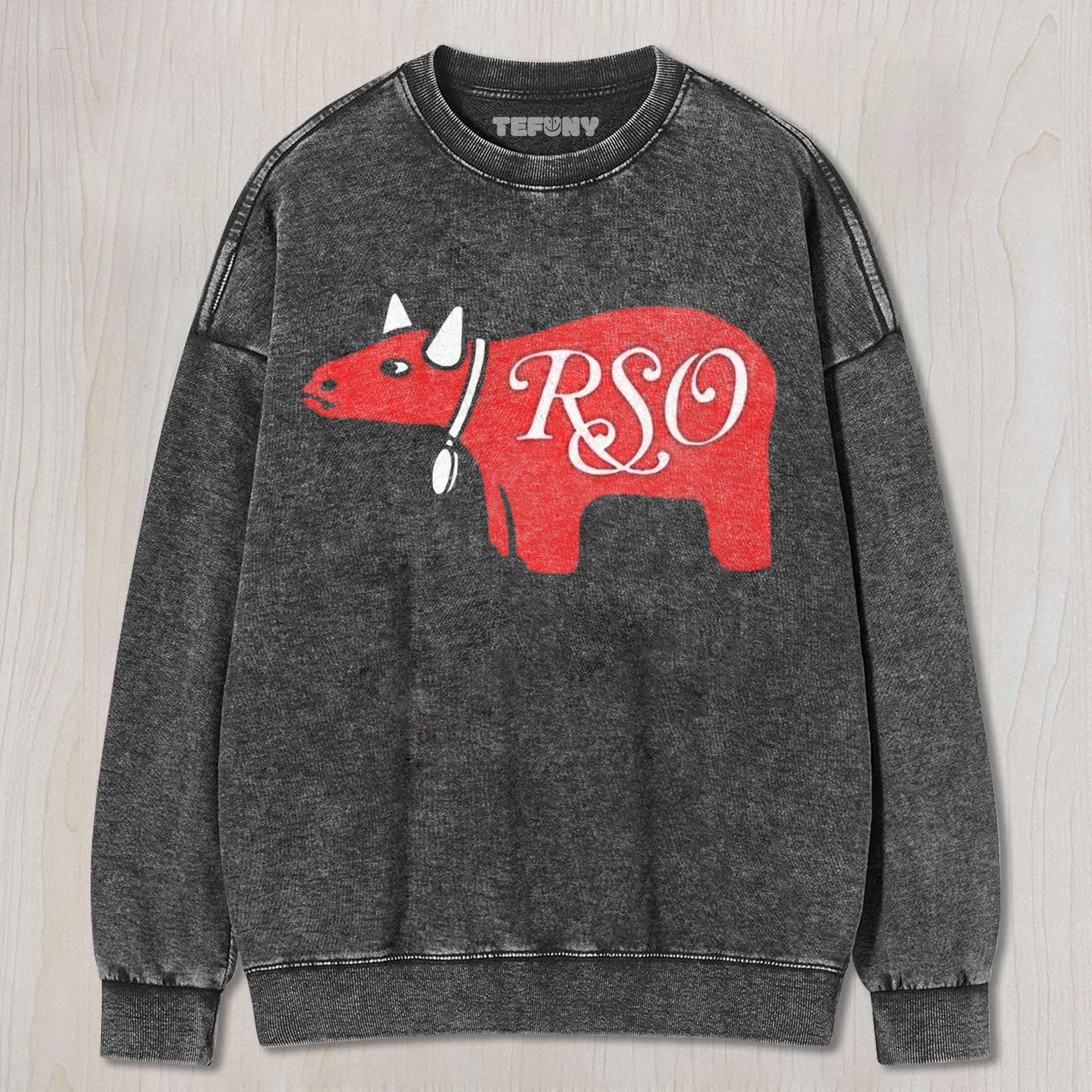 RSO RECORDS WASHED  UNISEX TEE, TANK TOP, LAYERED LS, SWEATSHIRT & HOODIE