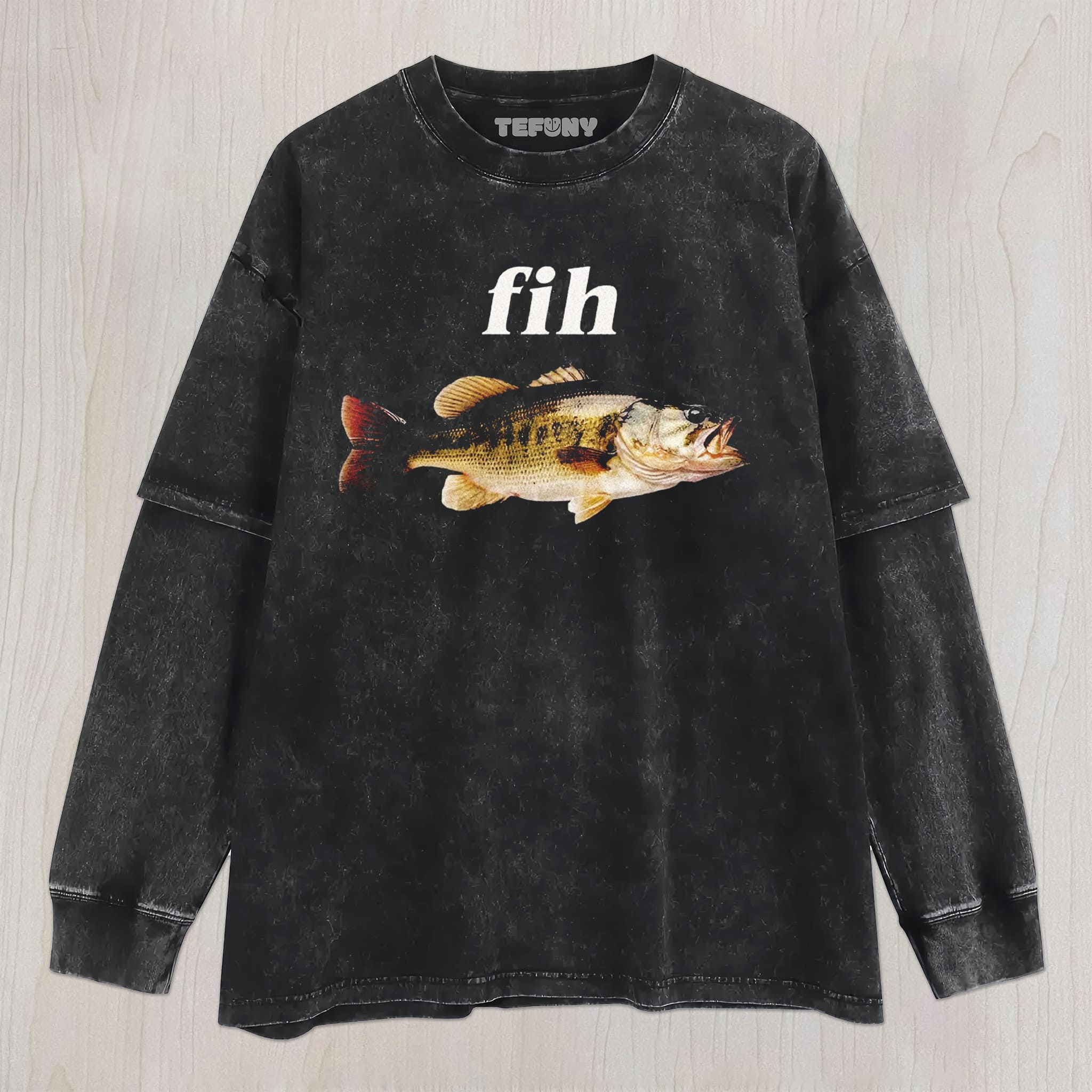 REALISTIC BASS FISH SIMPLE LETTER UNISEX TEE, TANK TOP, LAYERED LS, SWEATSHIRT & HOODIE