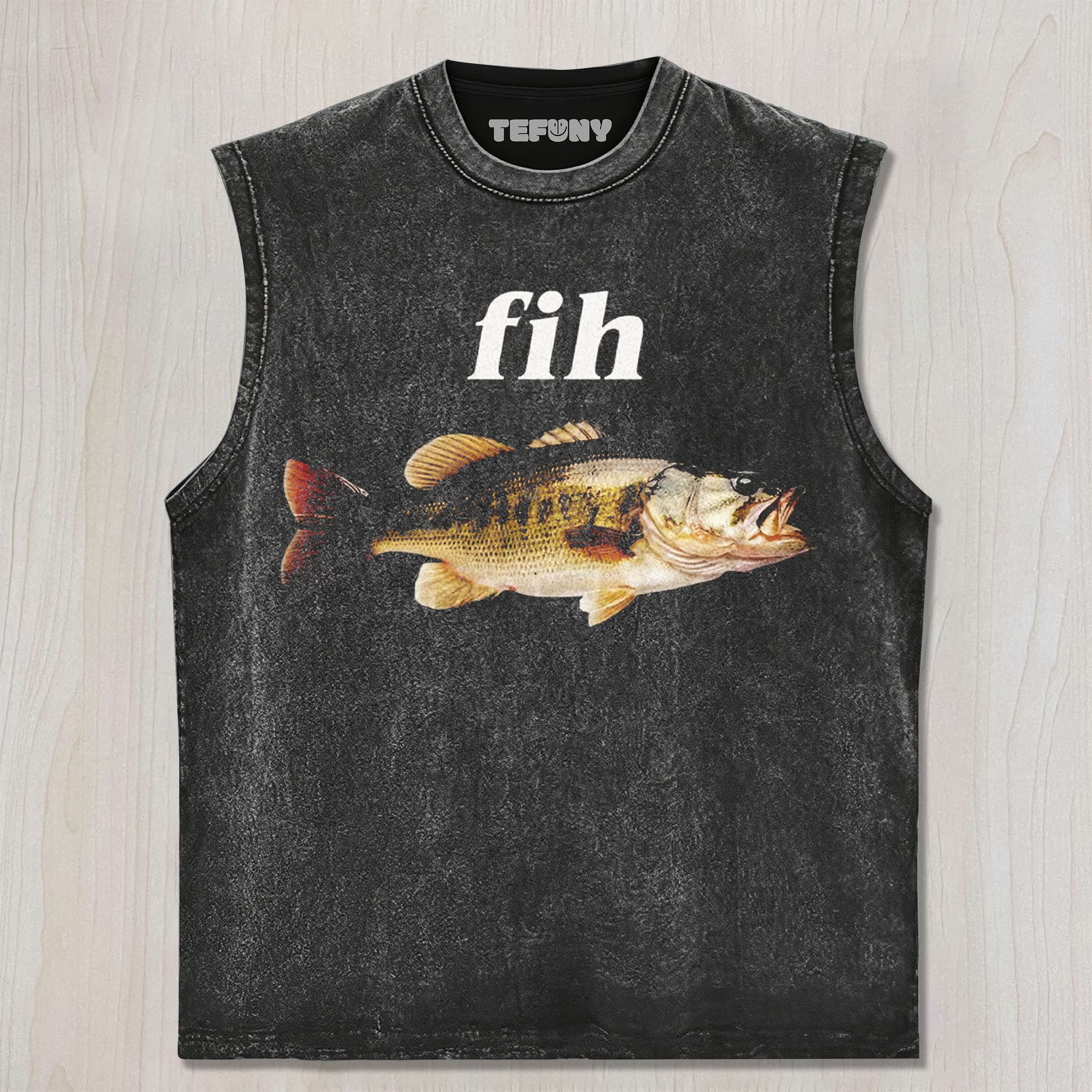 REALISTIC BASS FISH SIMPLE LETTER UNISEX TEE, TANK TOP, LAYERED LS, SWEATSHIRT & HOODIE