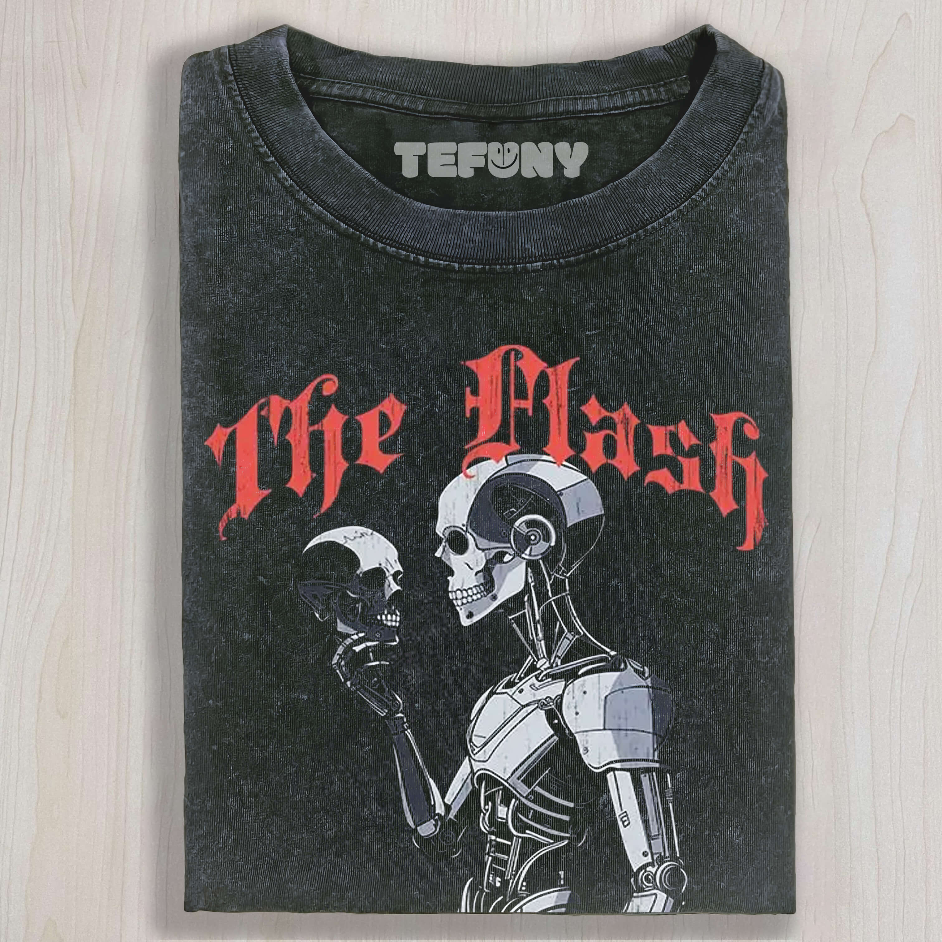 RETRO SLOGAN DEATH ROBOT PRINT WASHED TEE & SWEAT & HOOD