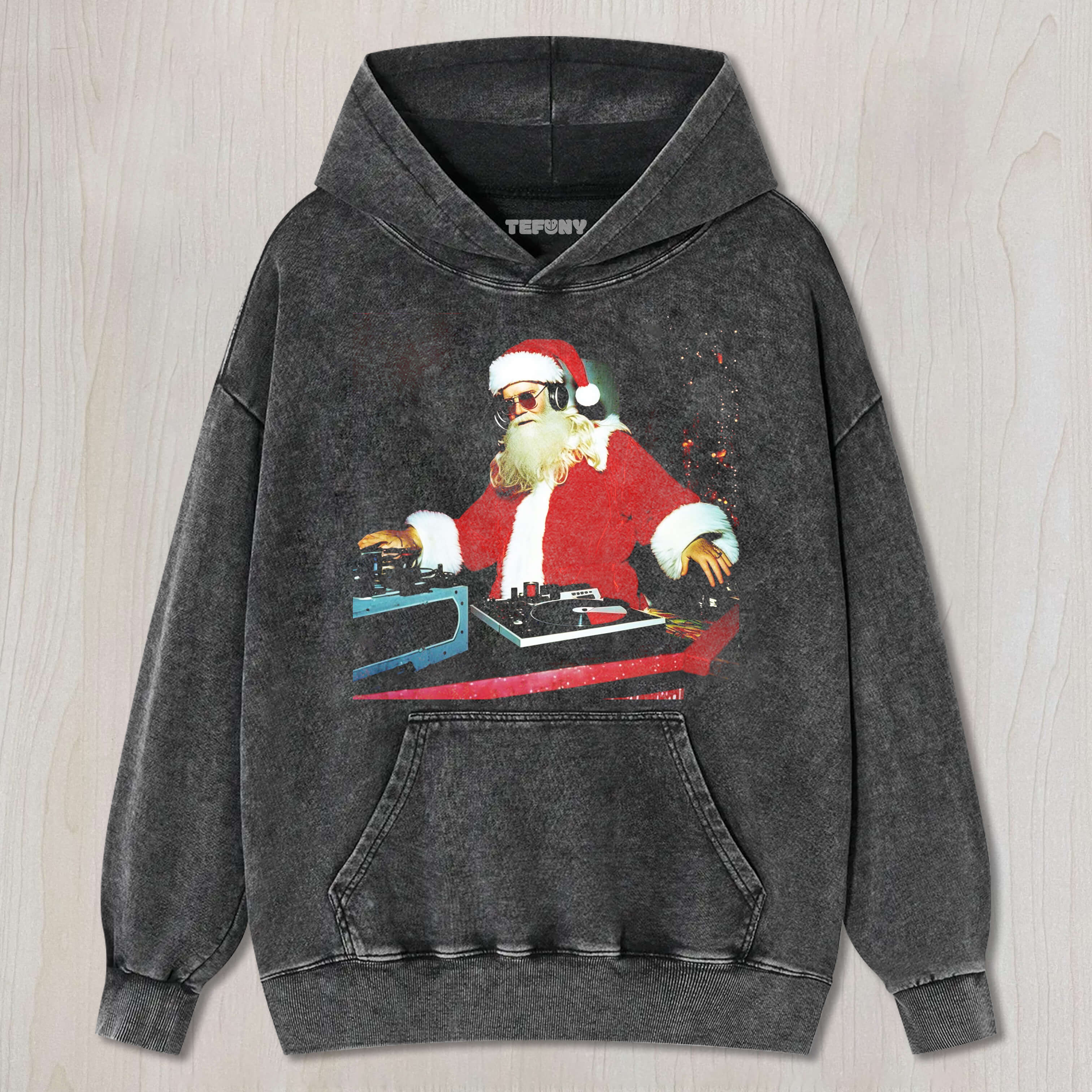 SANTA CLAUS DJING T-SHIRT & LONG SLEEVES & HOODIES
