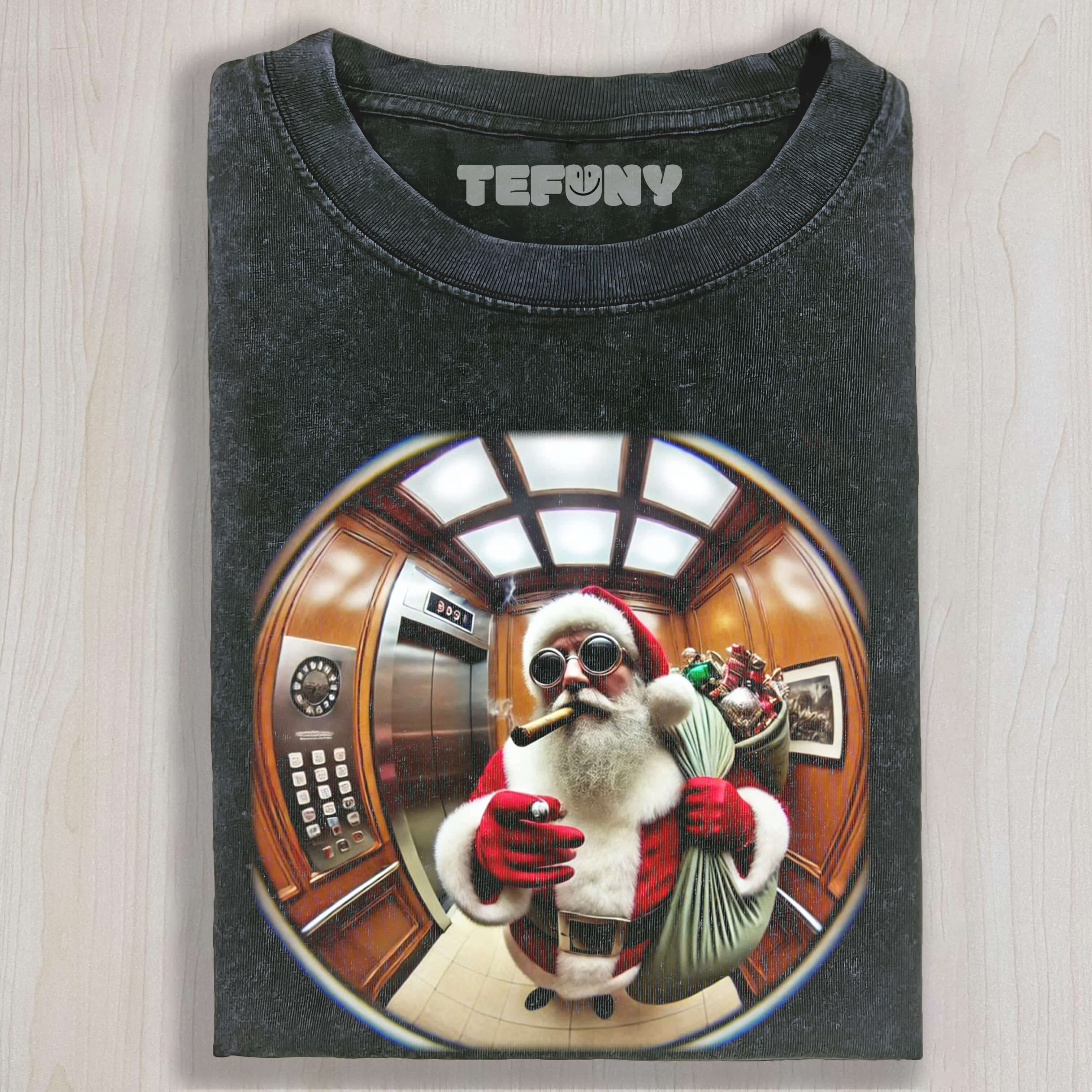 SANTA CLAUS IN THE ELEVATOR TEE & SWEAT & HOOD