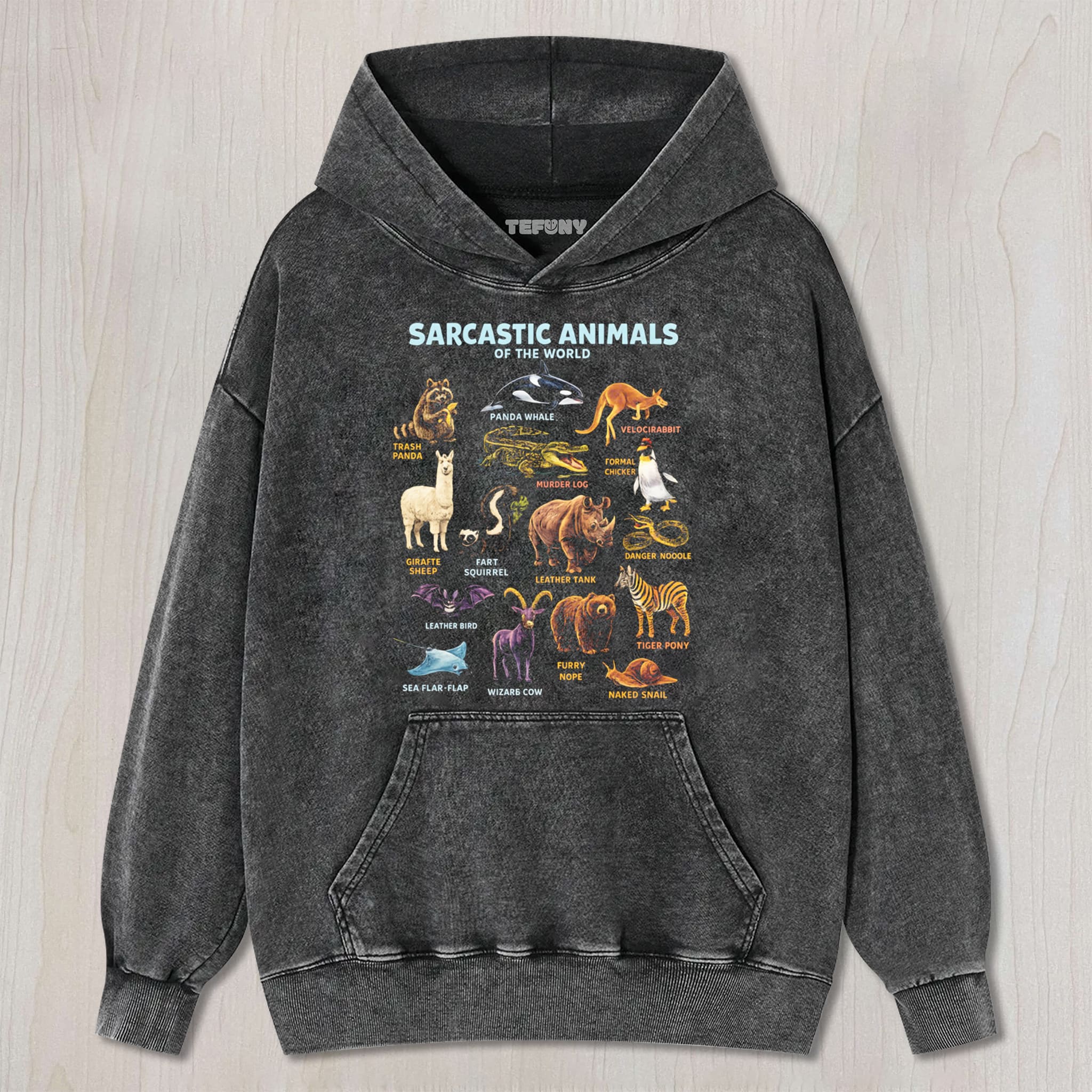 SARCASTIC ANIMALS OF THE WORLD UNISEX TEE, TANK TOP, LAYERED LS, SWEATSHIRT & HOODIE