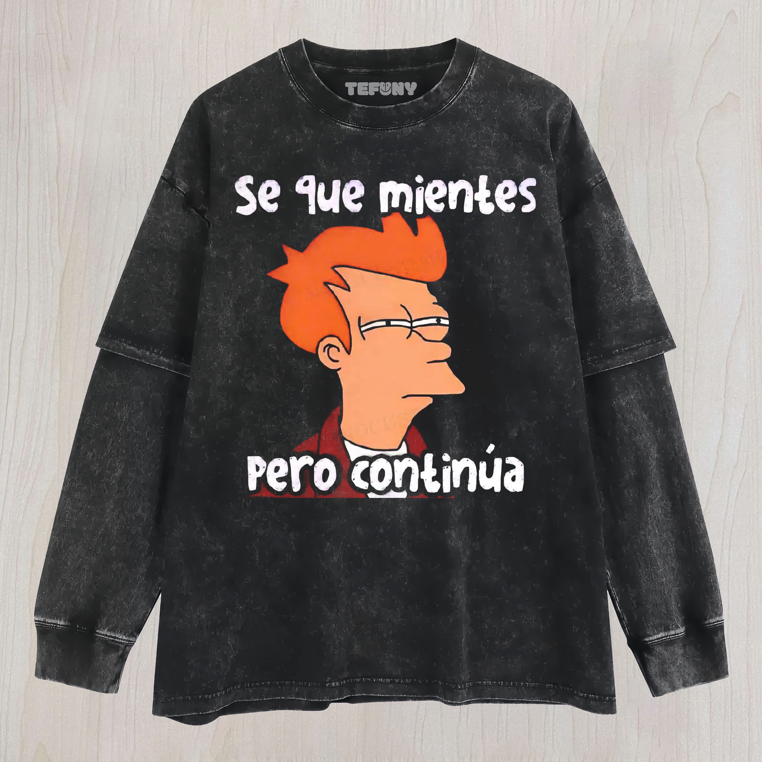 SARCASTIC SPANISH QUOTE CARTOON VINTAGE UNISEX TEE, TANK TOP, LAYERED LS, SWEATSHIRT & HOODIE