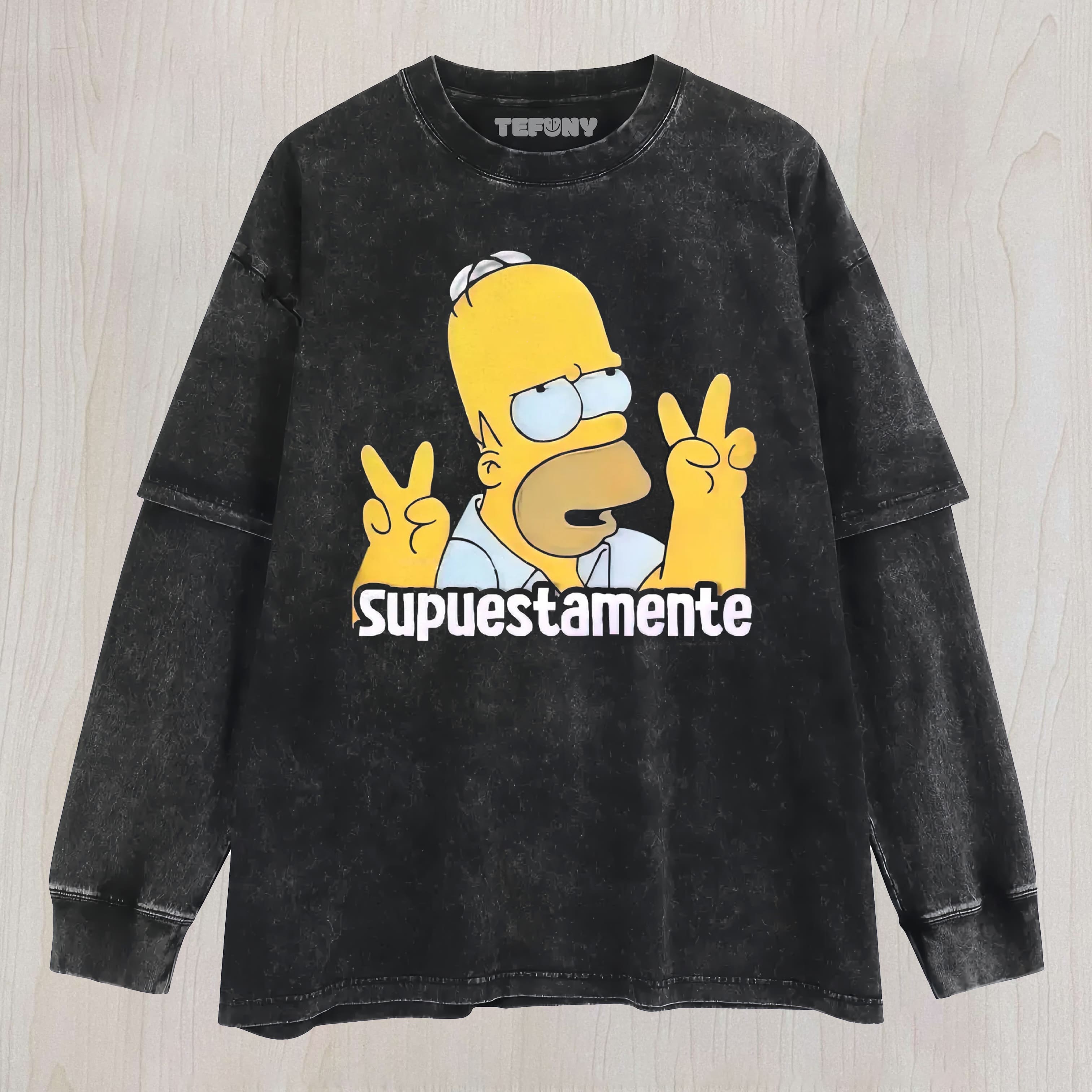 SARCASTIC CARTOON LAYERED LONG SLEEVE