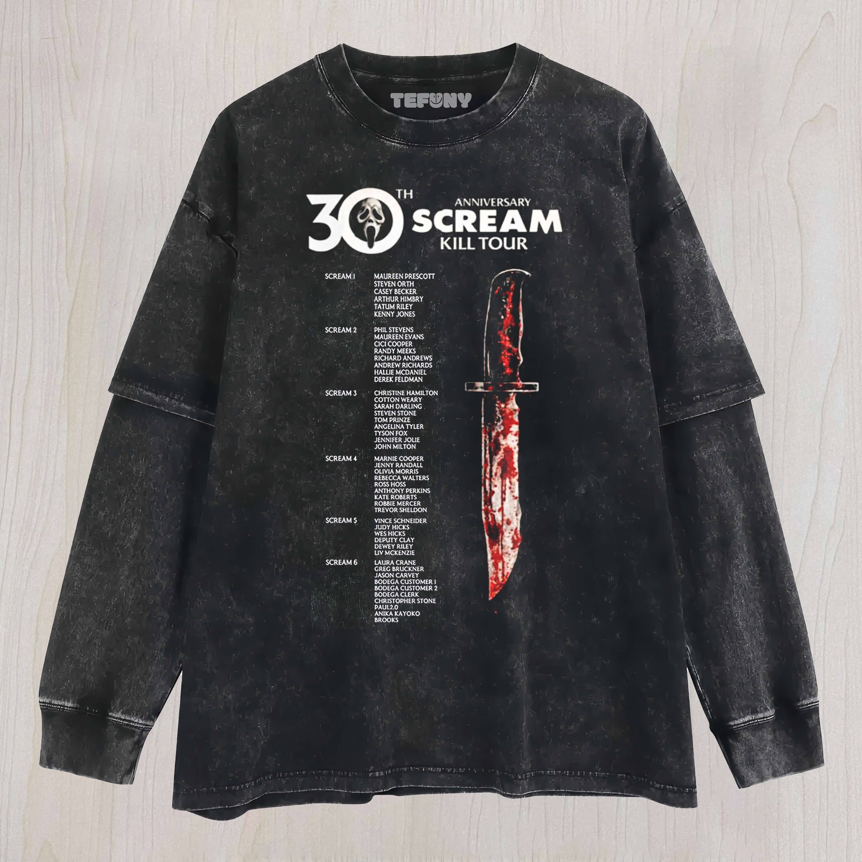 SCREAM 30TH ANNIVERSARY KILL TOUR - ONE SIDE V1 LAYERED LONG SLEEVE