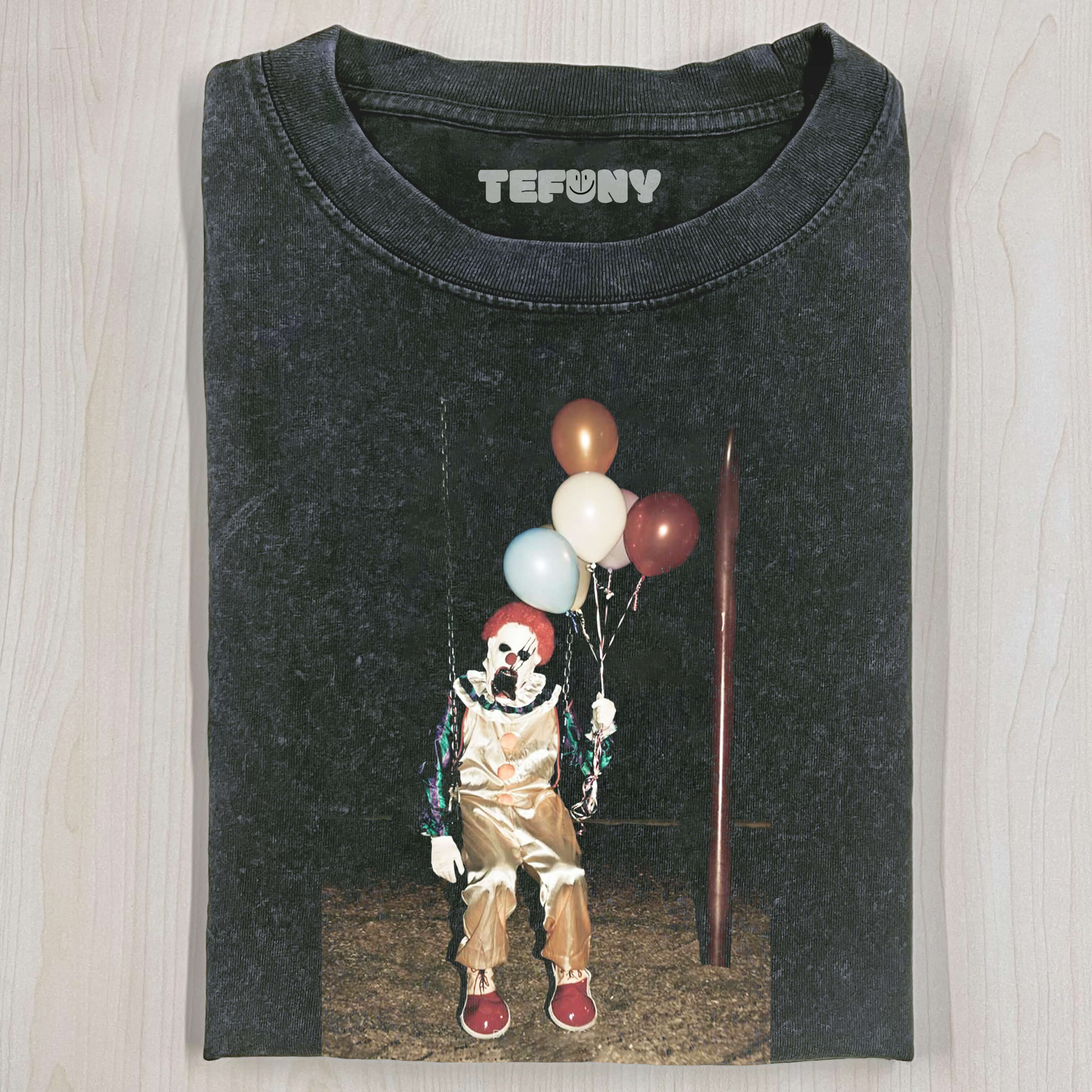 SEASIDE CLOWN HOLDING BALLOONS T-SHIRT