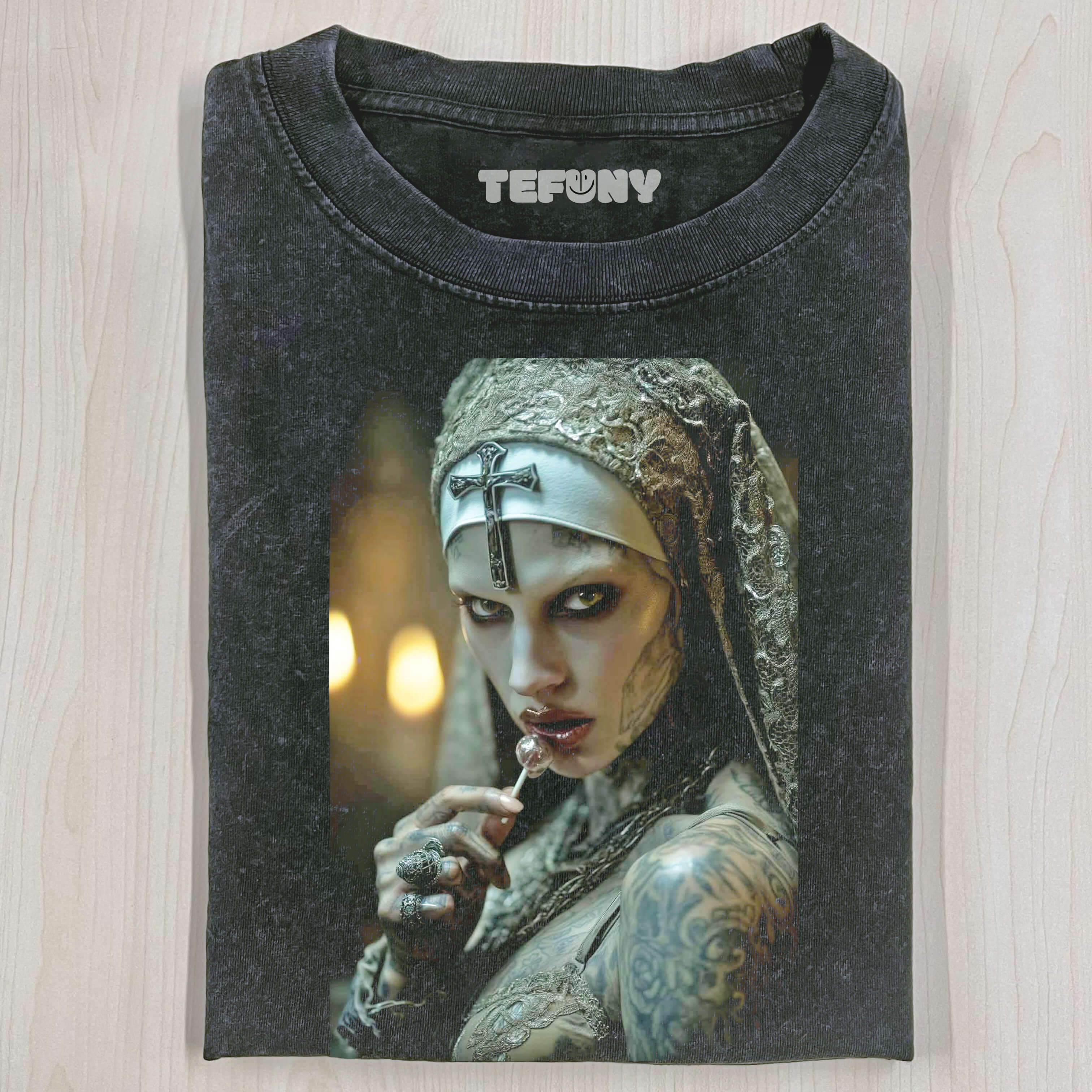 SEXY NUN EATING LOLLIPOP T-SHIRT