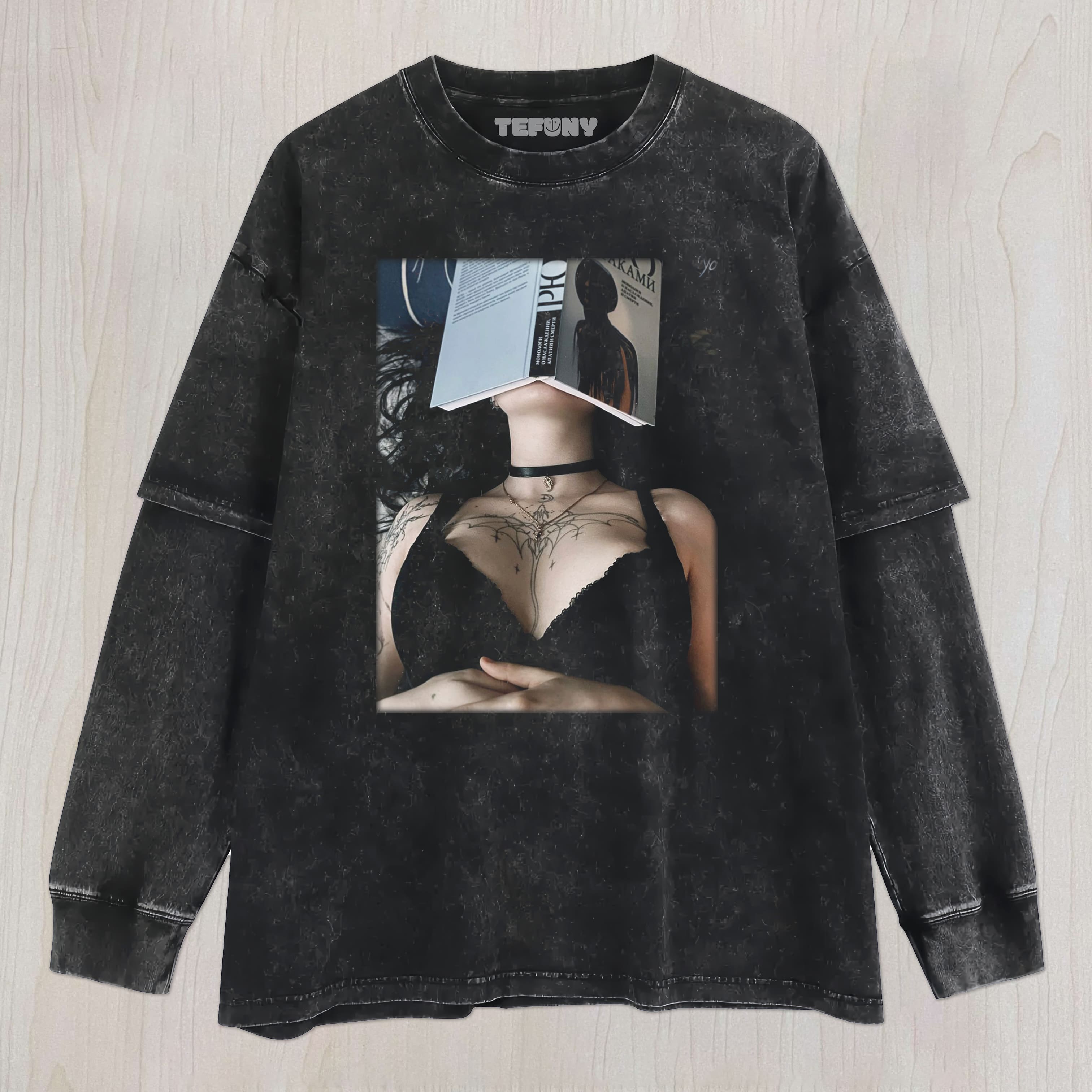 SEXY WOMAN AND BOOK UNISEX TEE, TANK TOP, LAYERED LS, SWEATSHIRT & HOODIE