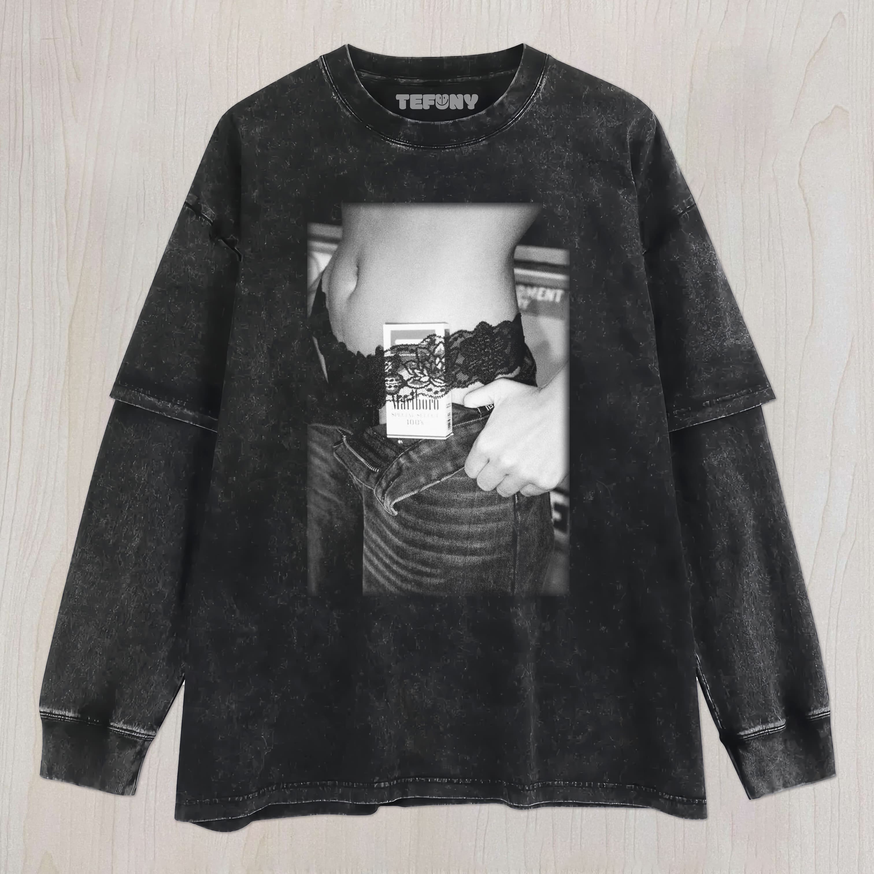 SEXY WOMAN AND CIGARETTE UNISEX TEE, TANK TOP, LAYERED LS, SWEATSHIRT & HOODIE