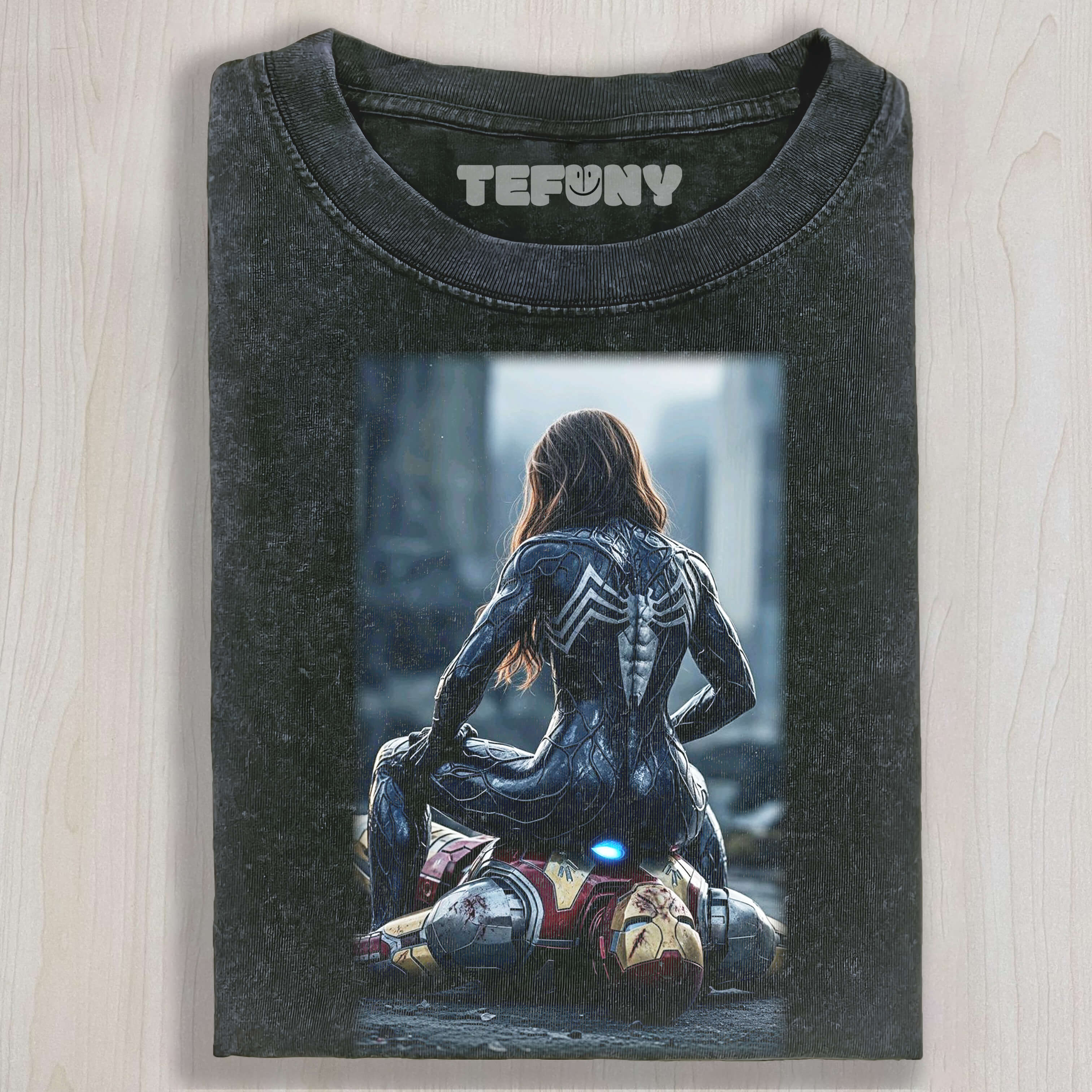SHE-VENOM SITTING ON  IRON MAN TEE & SWEAT & HOOD