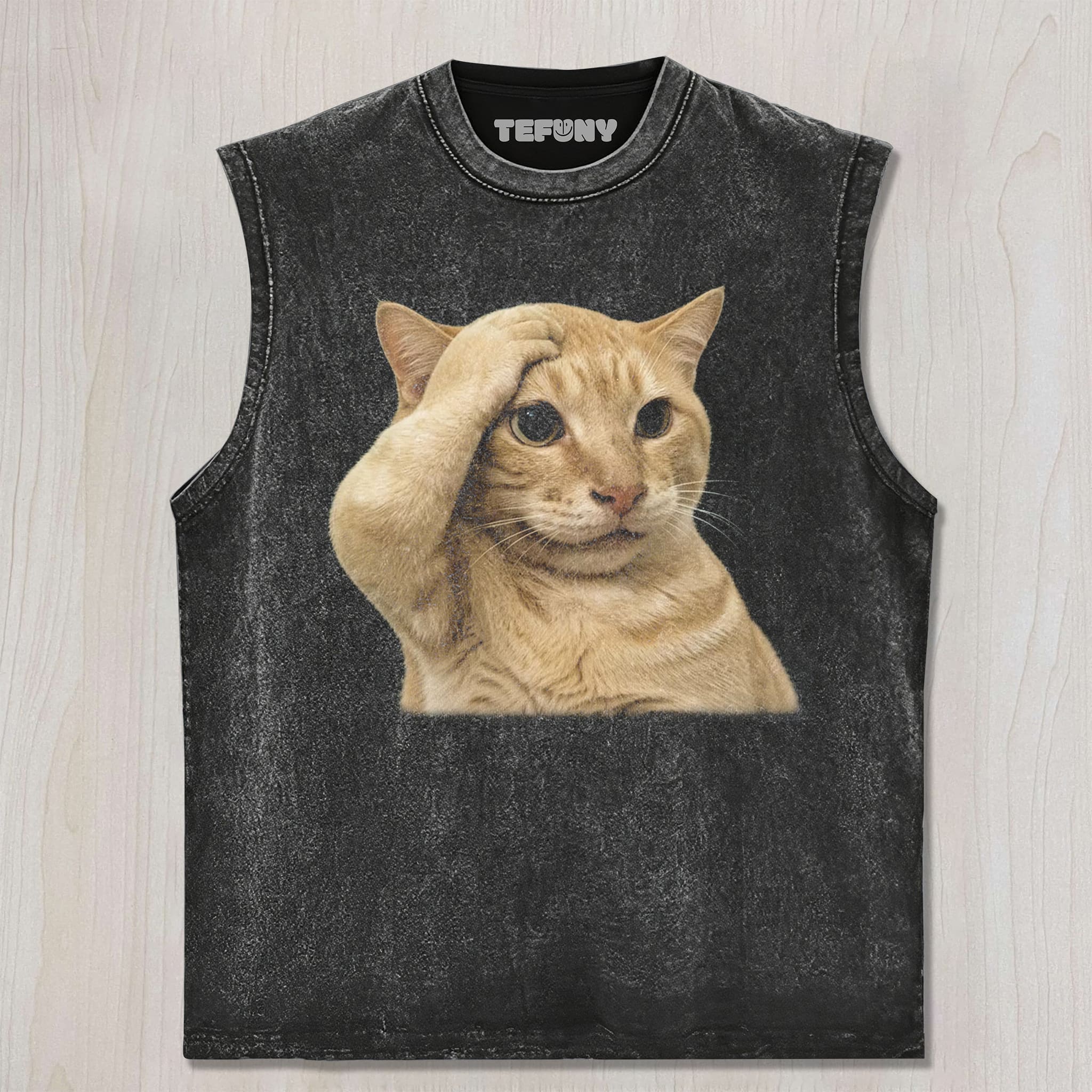 SHOCKED CAT FUNNY MEME UNISEX TEE, TANK TOP, LAYERED LS, SWEATSHIRT & HOODIE