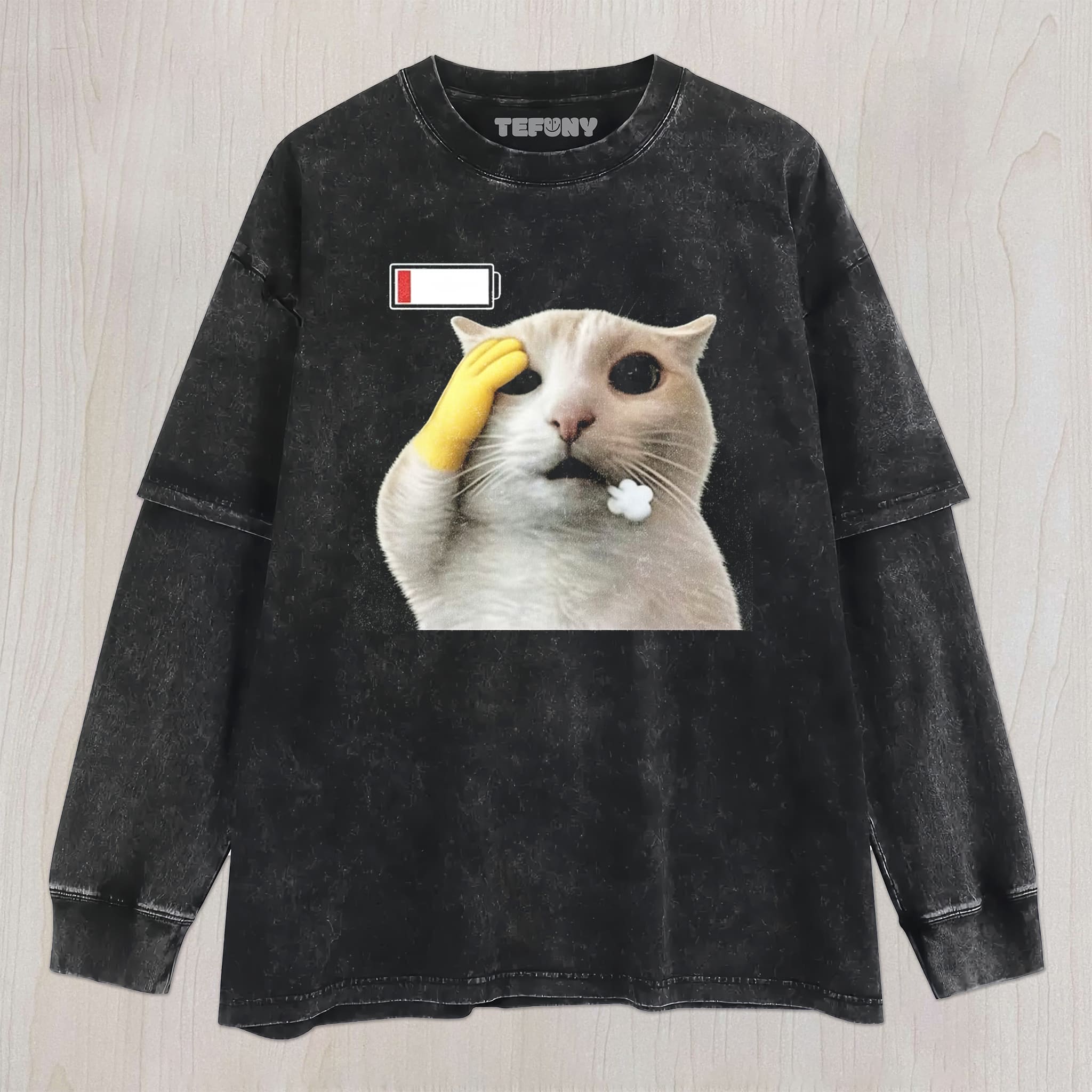 SHOCKED CAT FUNNY MEME V1 UNISEX TEE, TANK TOP, LAYERED LS, SWEATSHIRT & HOODIE