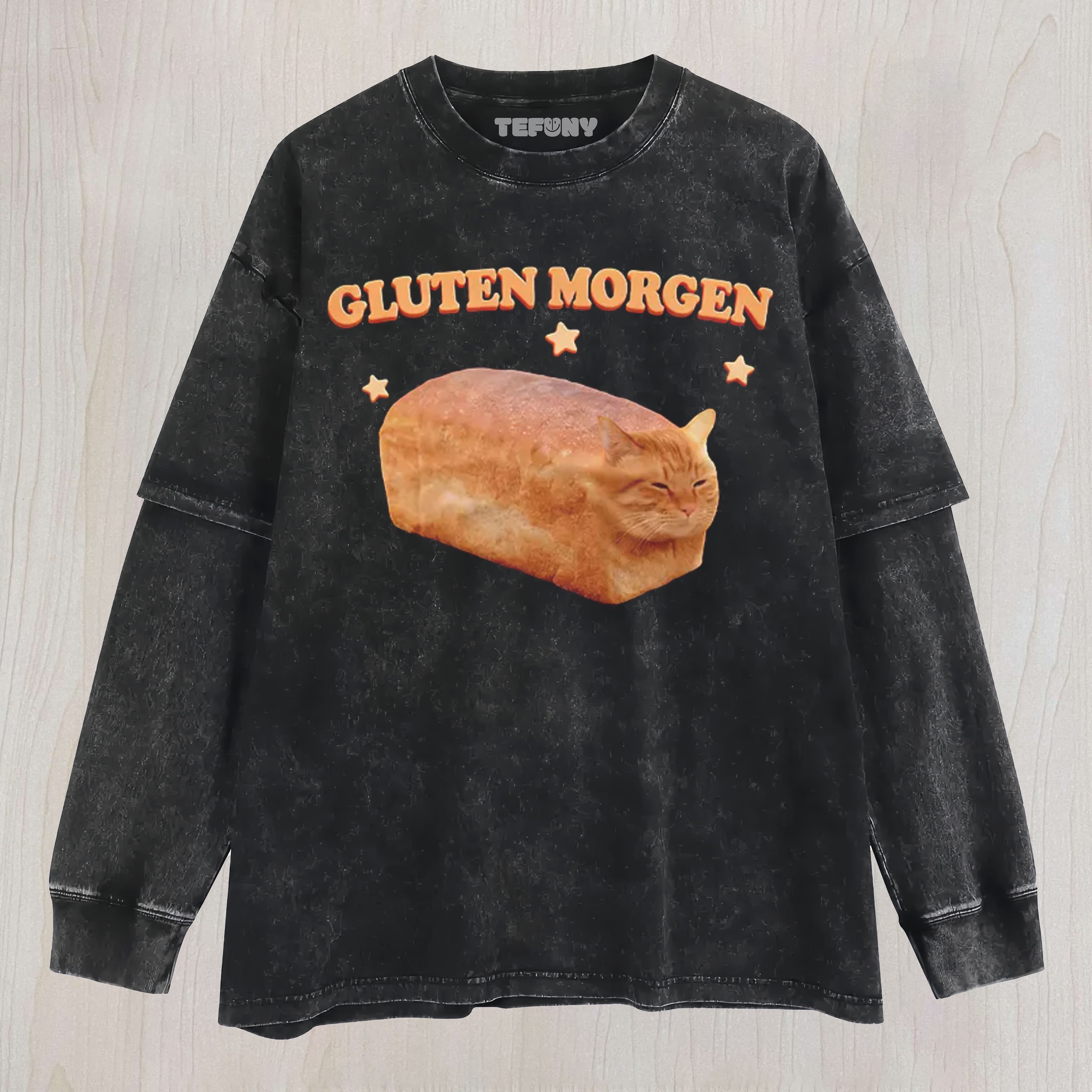 SILLY GLUTEN CAT UNISEX TEE, TANK TOP, LAYERED LS, SWEATSHIRT & HOODIE