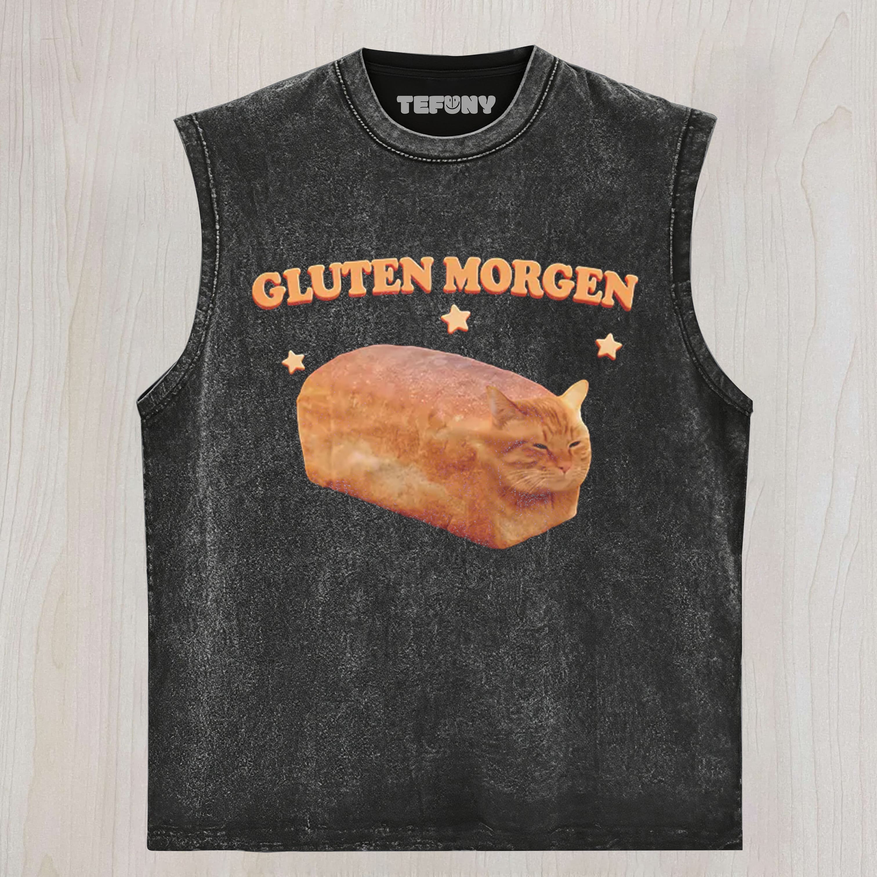 SILLY GLUTEN CAT UNISEX TEE, TANK TOP, LAYERED LS, SWEATSHIRT & HOODIE