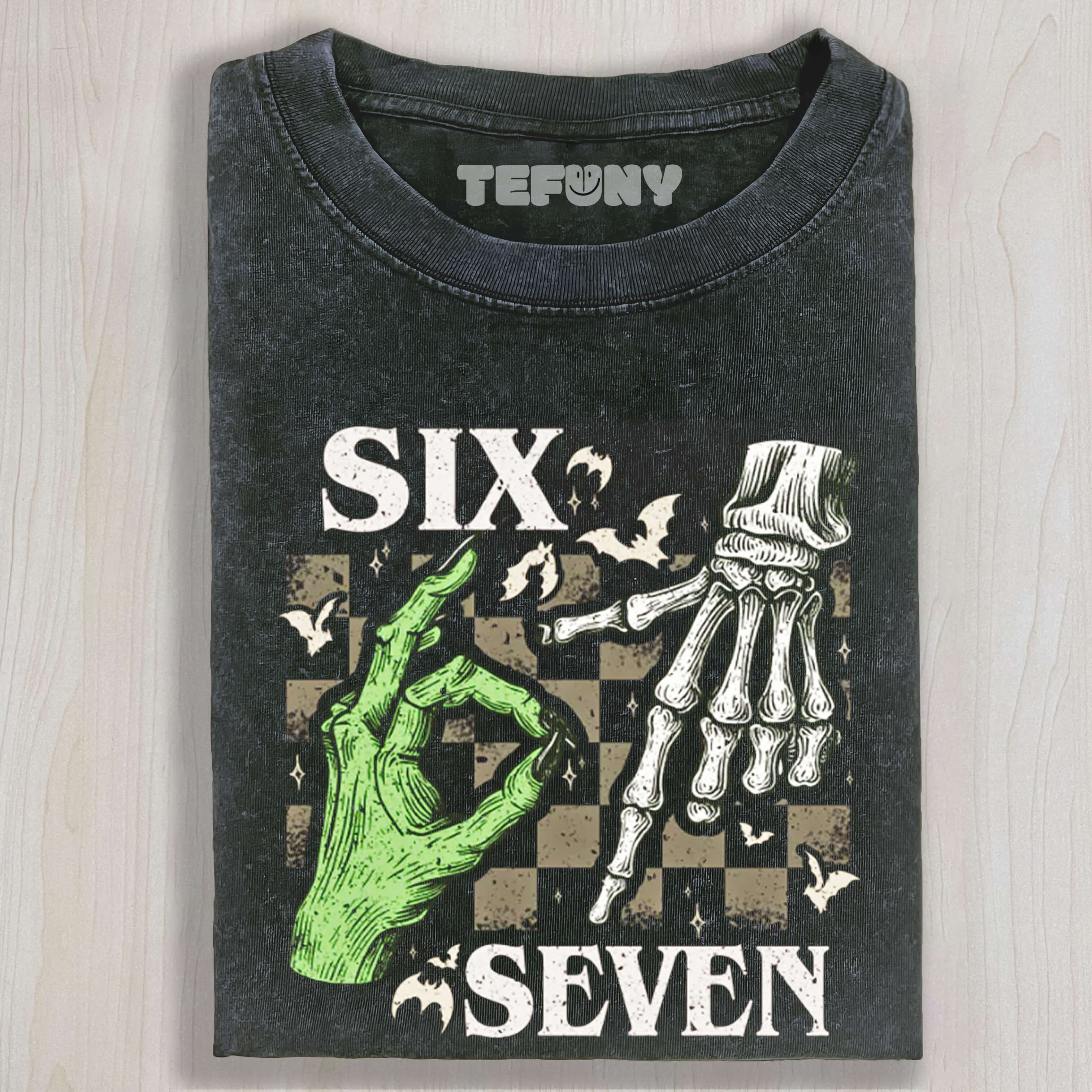 SIX SEVEN 6 7 WITCH SKELETON HANDS T-SHIRT