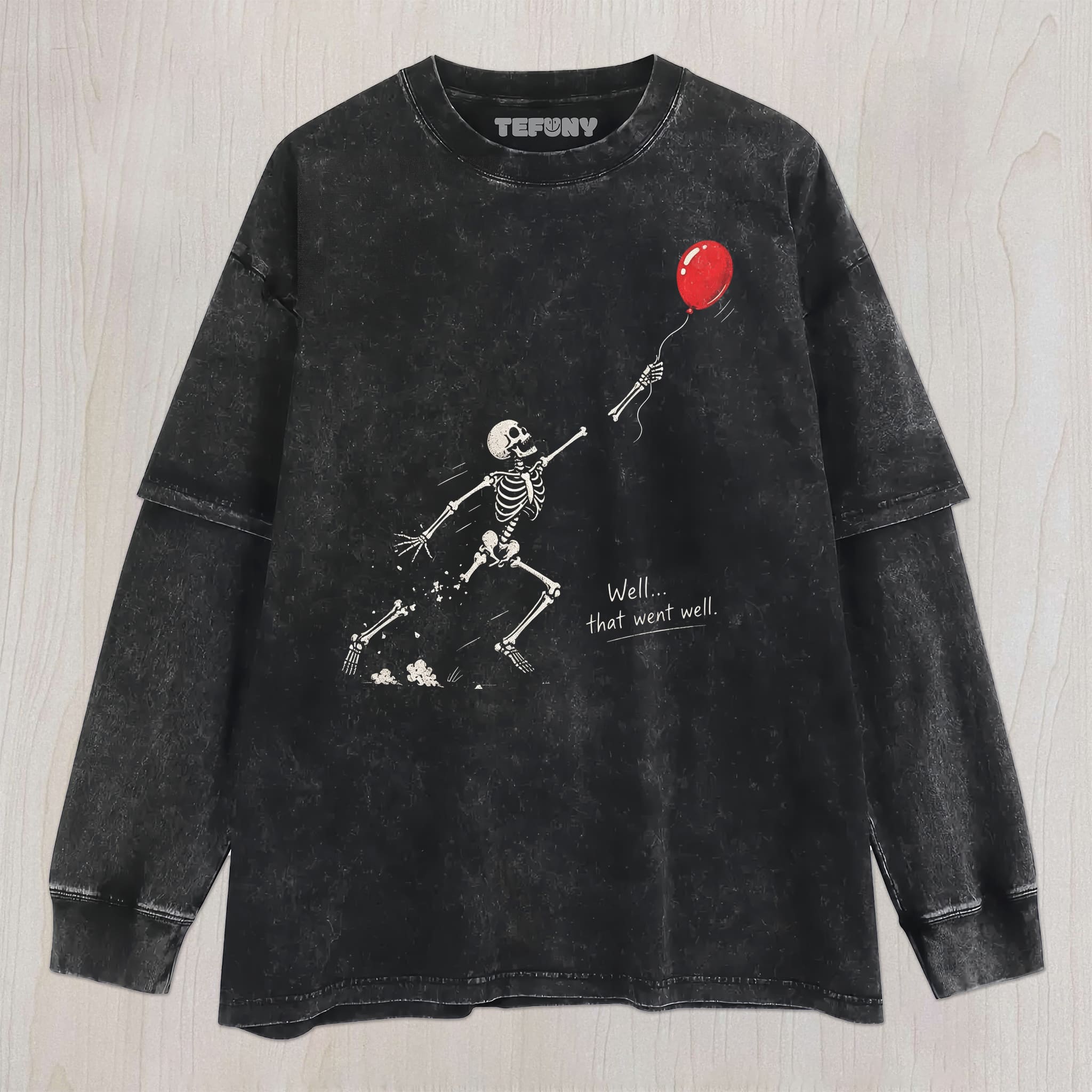 SKELETON LOST BALLOON UNISEX TEE, TANK TOP, LAYERED LS, SWEATSHIRT & HOODIE
