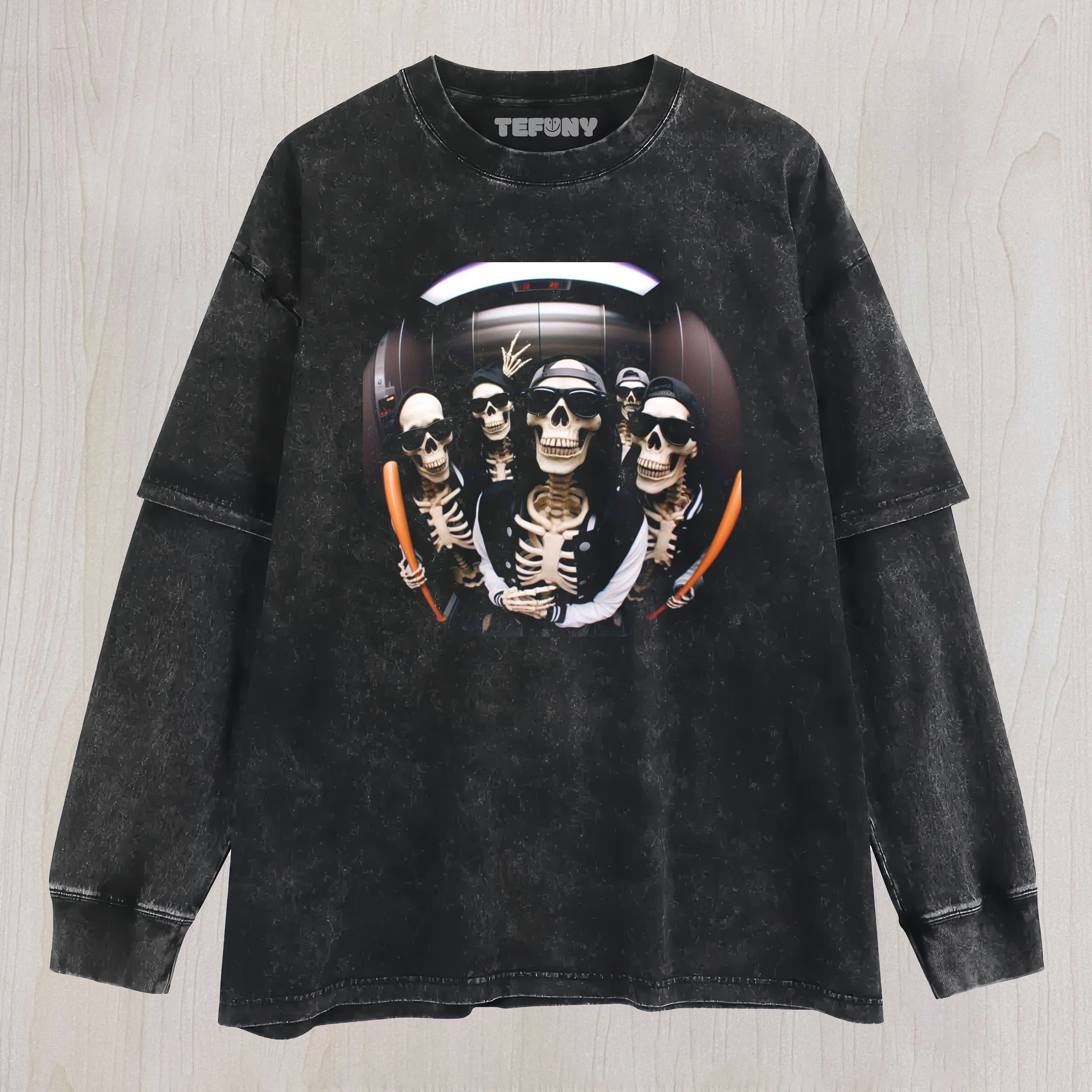SKELETON UNDEAD UNISEX TEE, TANK TOP, LAYERED LS, SWEATSHIRT & HOODIE