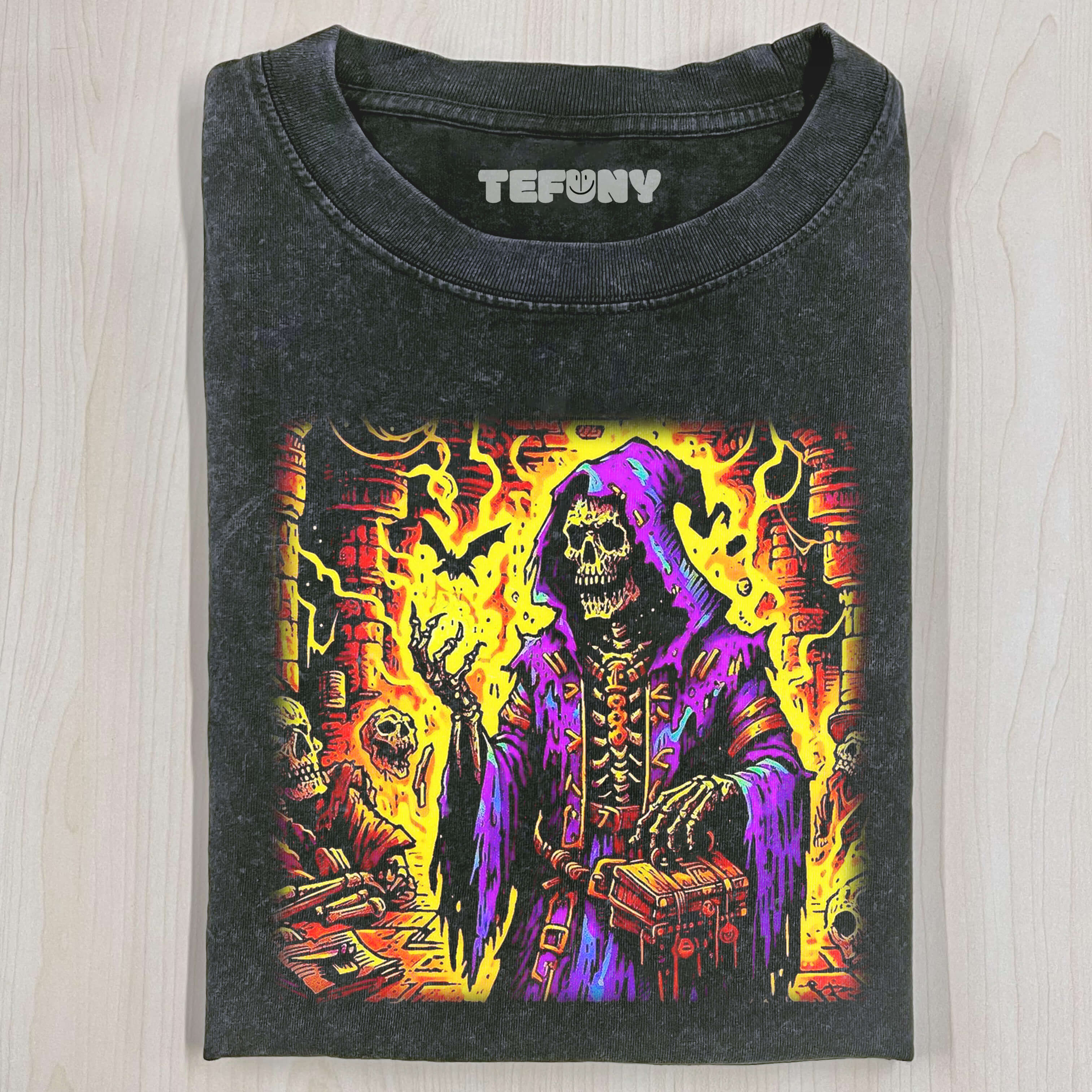 SKELETON IN FIRE T-SHIRT