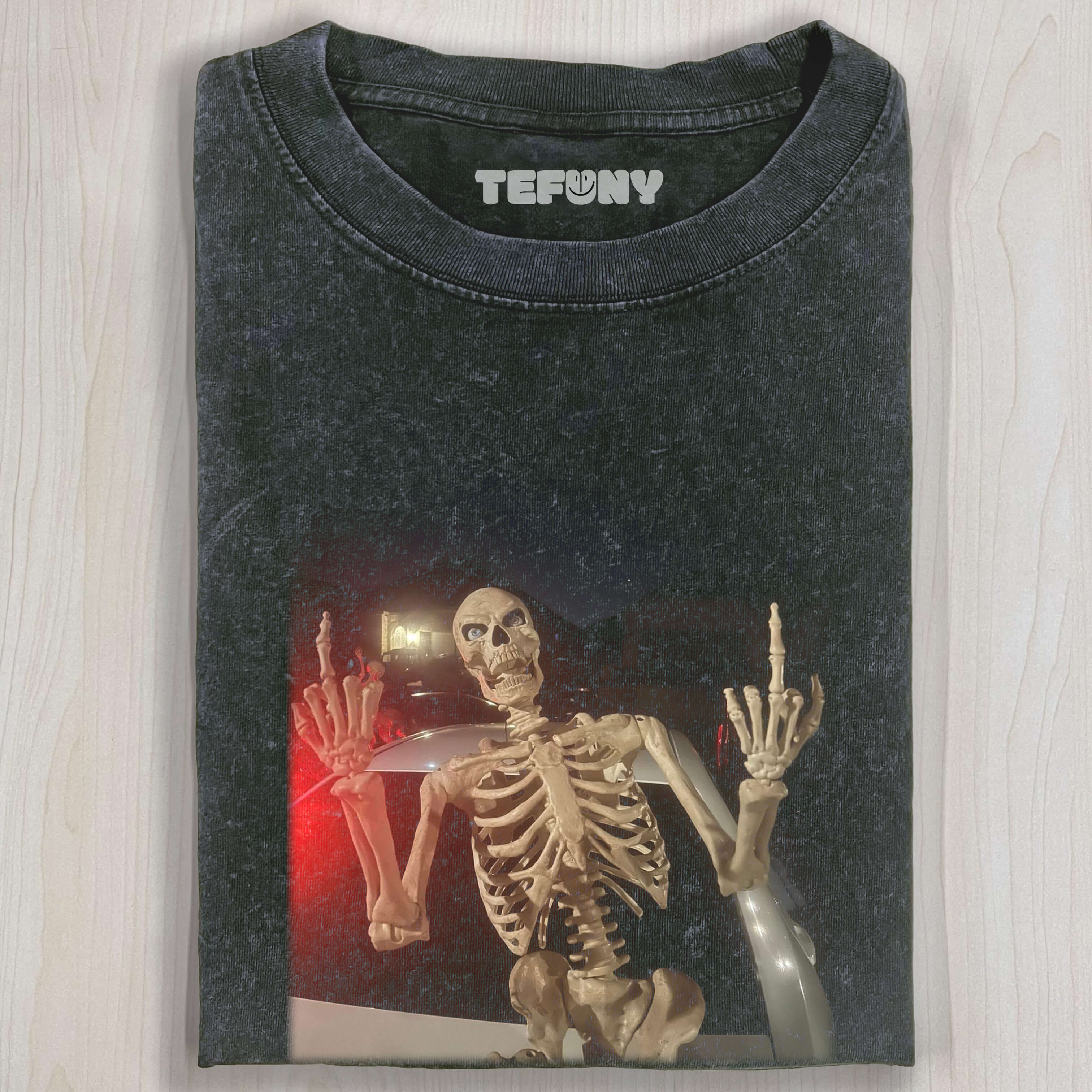 SKELETON WITH MIDDLE FINGER RAISED