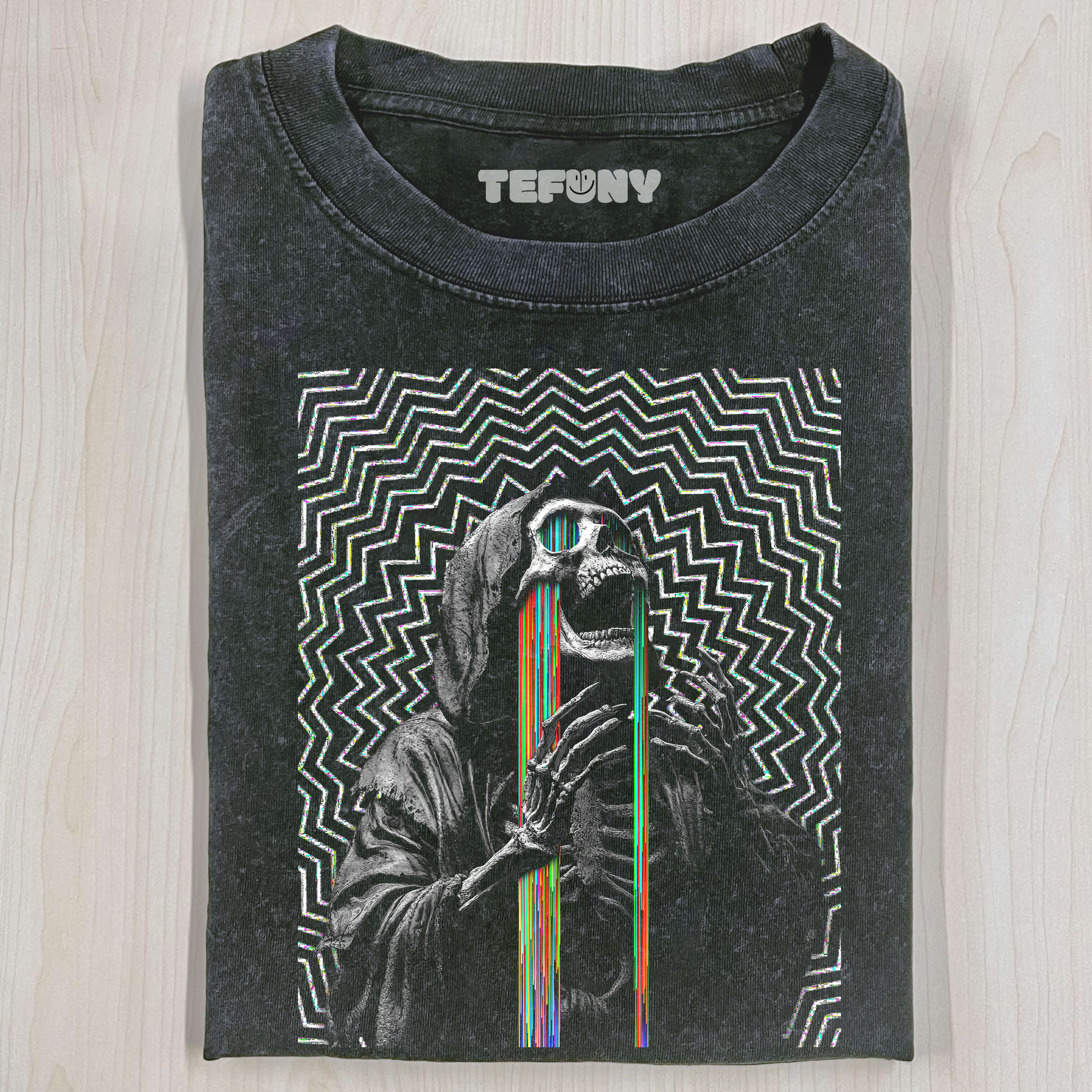 SKELETON WITH RAINBOW TEARS T-SHIRT