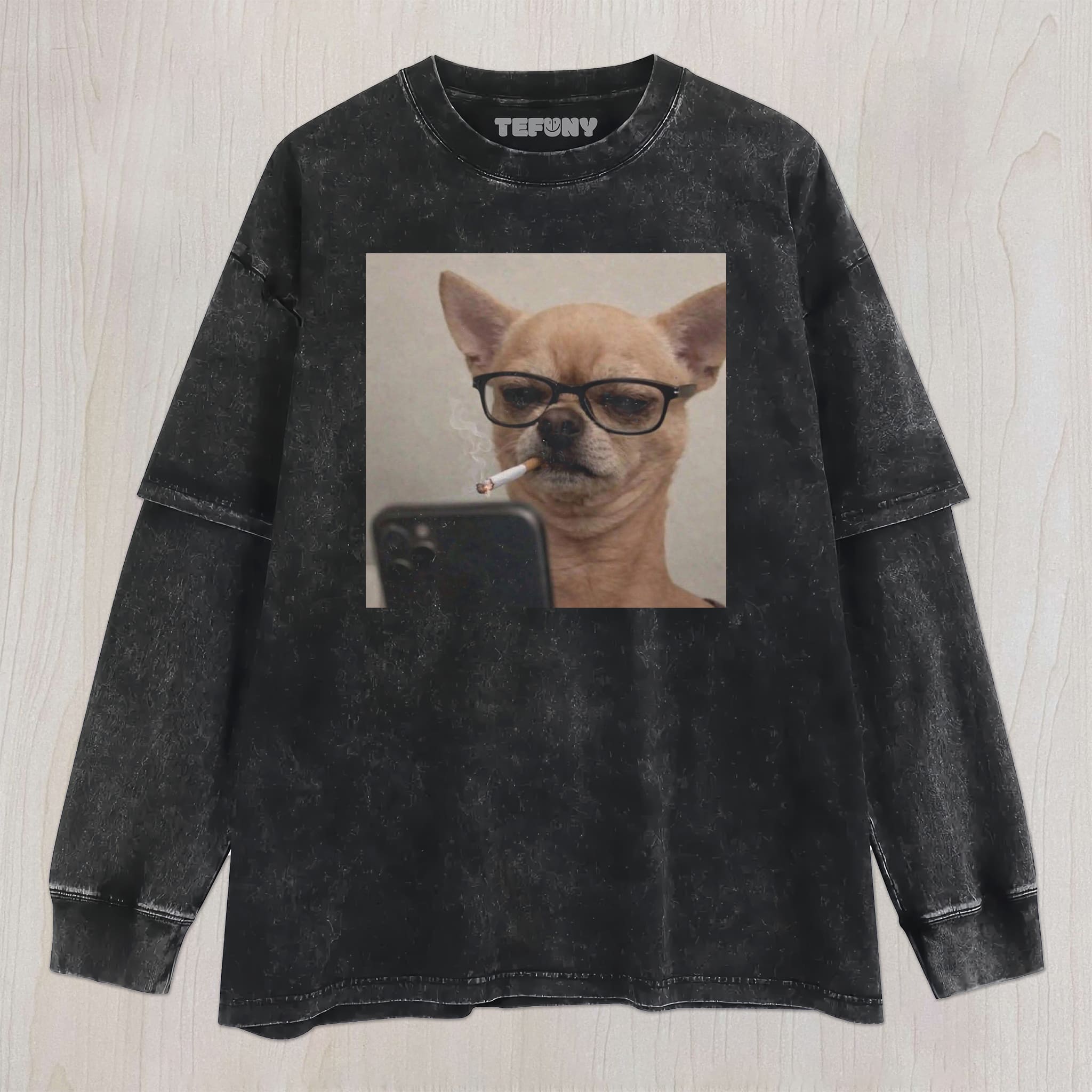 SMOKING DOG V2 UNISEX TEE, TANK TOP, LAYERED LS, SWEATSHIRT & HOODIE