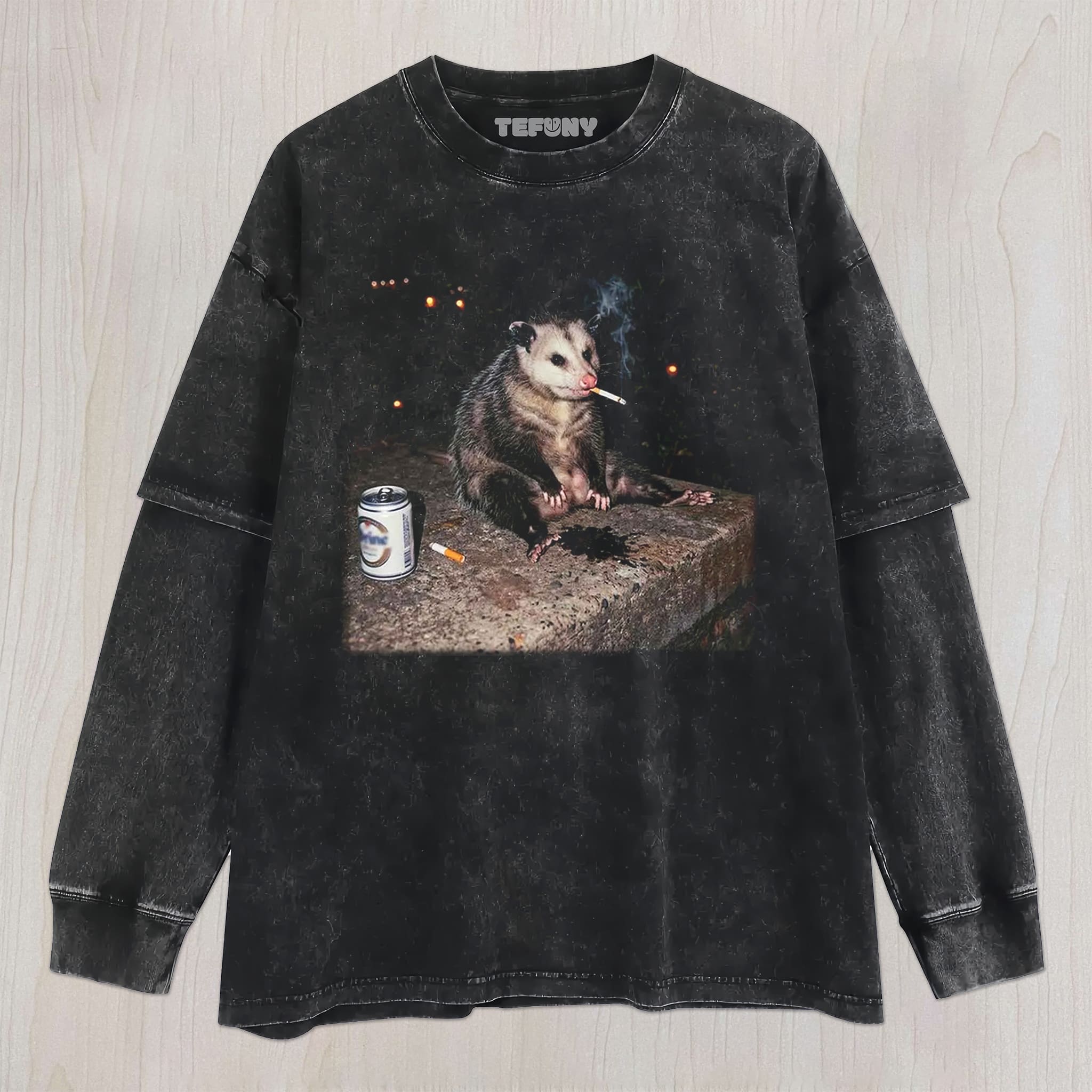SMOKING POSSUM MEME UNISEX TEE, TANK TOP, LAYERED LS, SWEATSHIRT & HOODIE