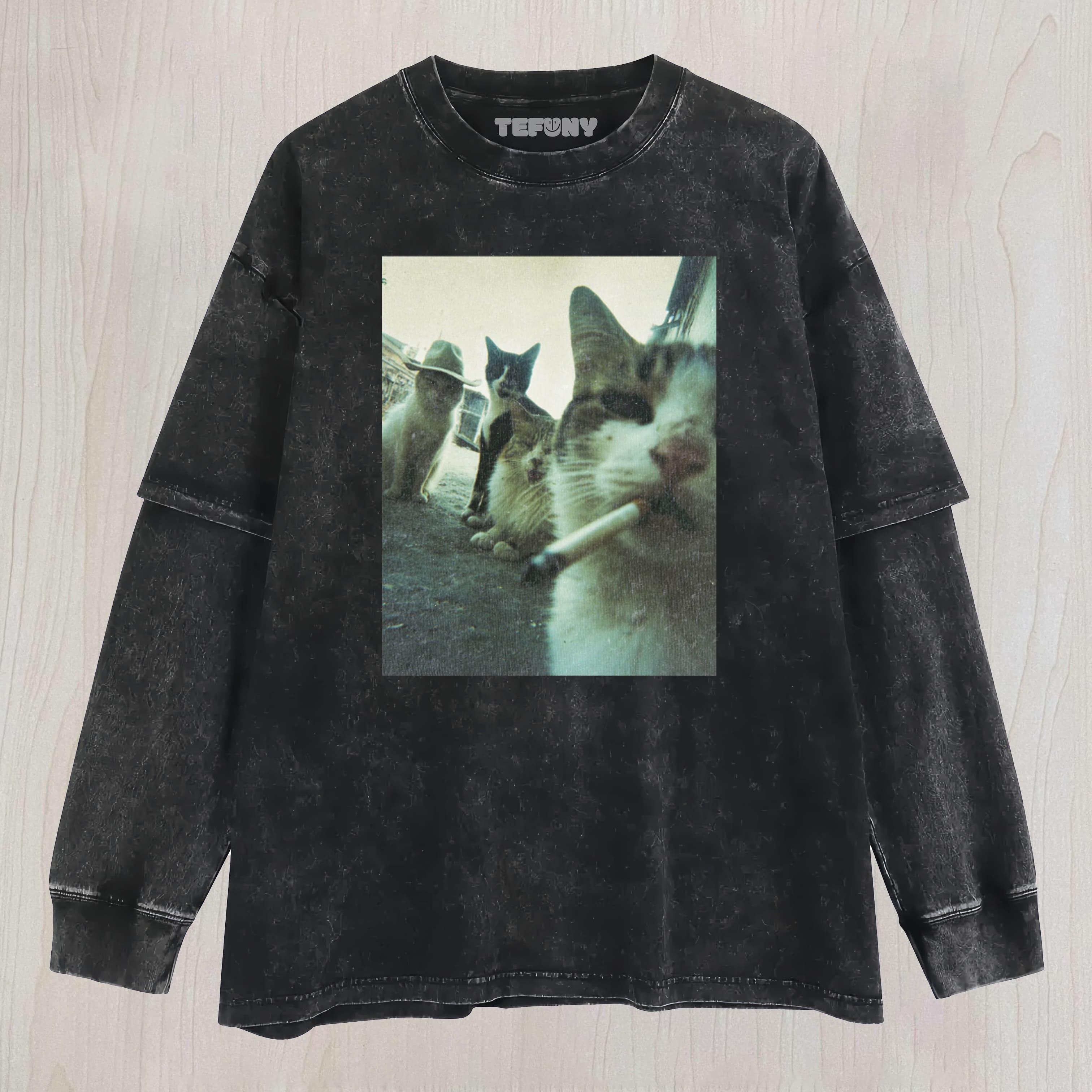 SMOKING CAT-1 LAYERED LONG SLEEVE