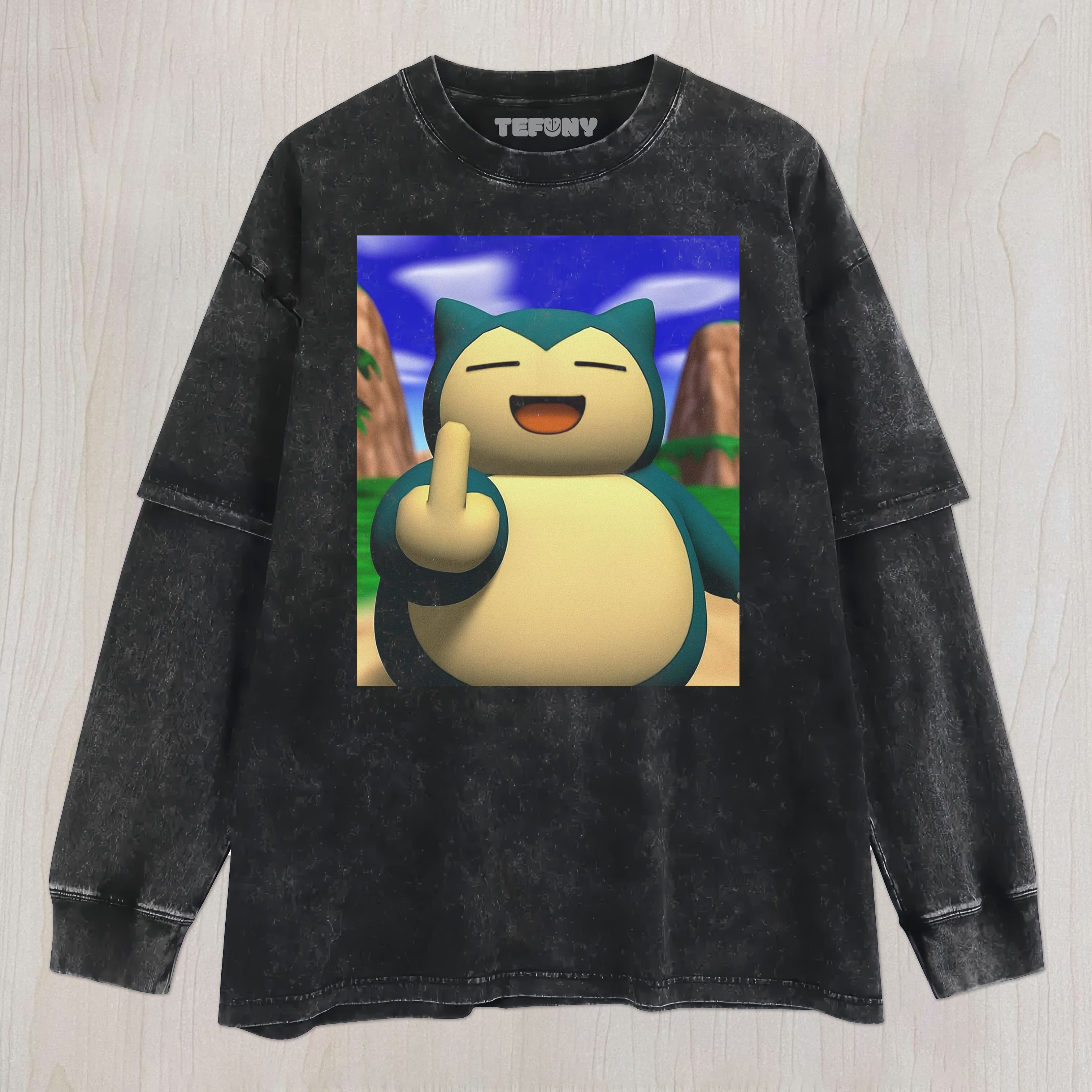 SNORLAX MIDDLE FINGER UNISEX TEE, TANK TOP, LAYERED LS, SWEATSHIRT & HOODIE