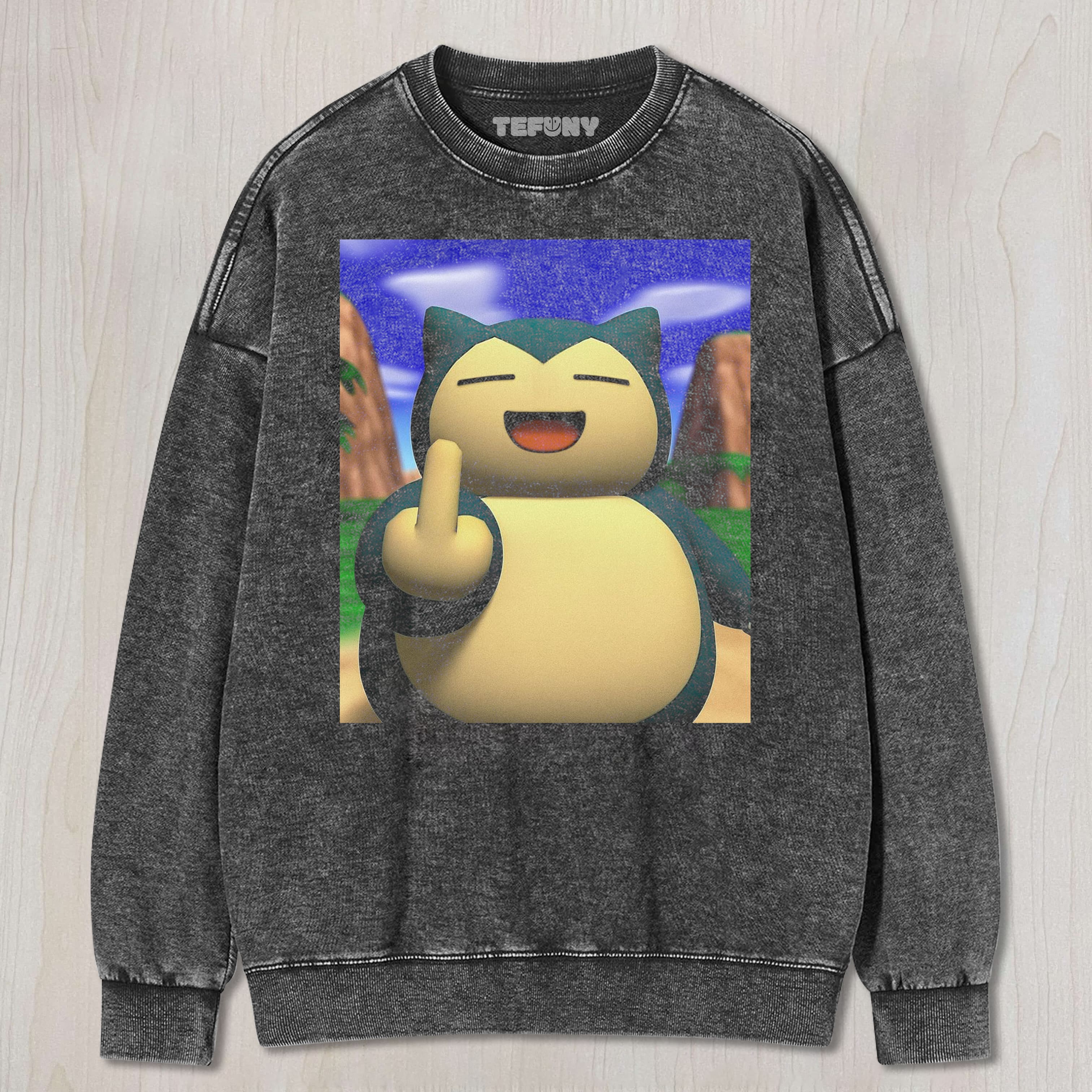 SNORLAX MIDDLE FINGER UNISEX TEE, TANK TOP, LAYERED LS, SWEATSHIRT & HOODIE