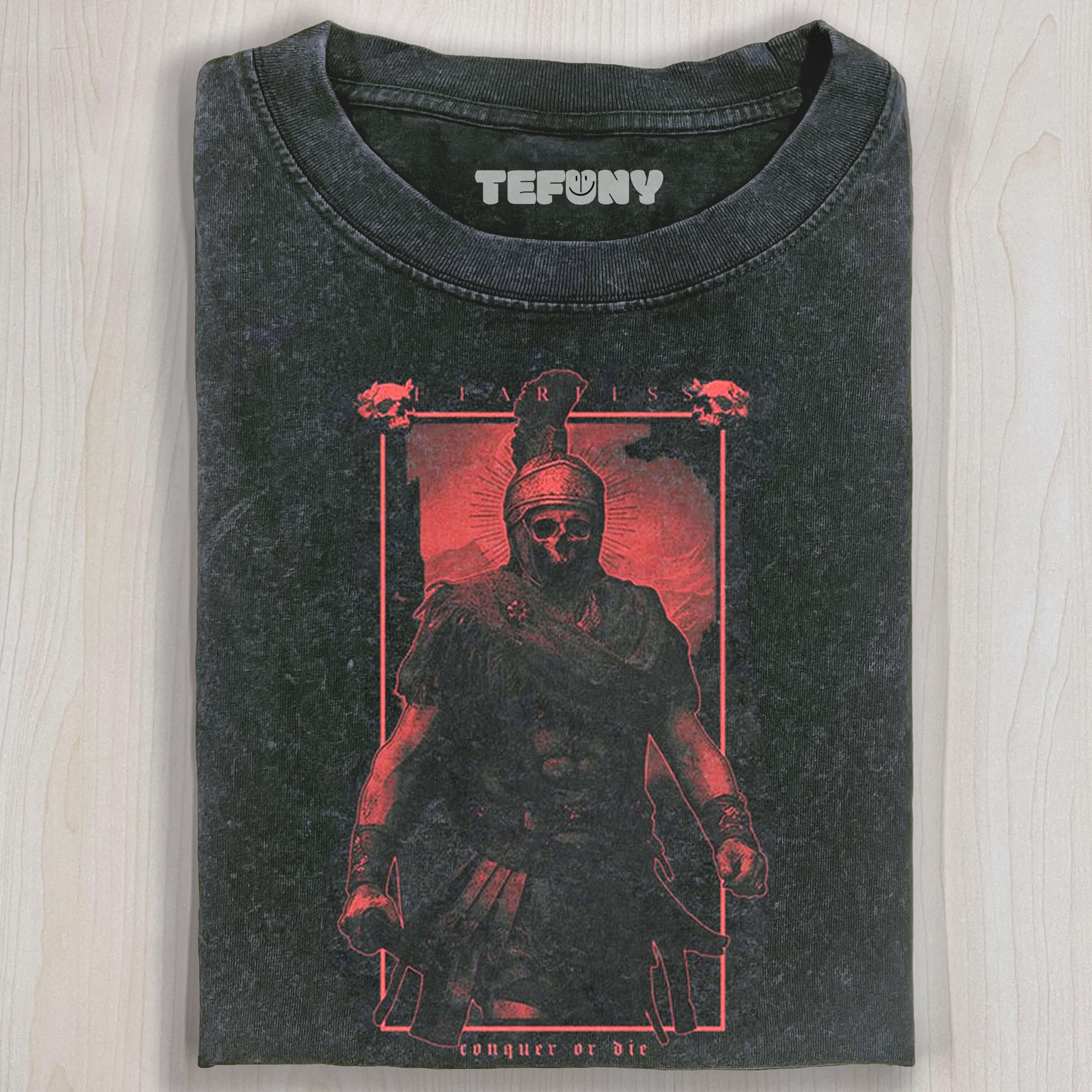 SPARTAN WARRIOR FEARLESS CONQUER OR DIE T-SHIRT