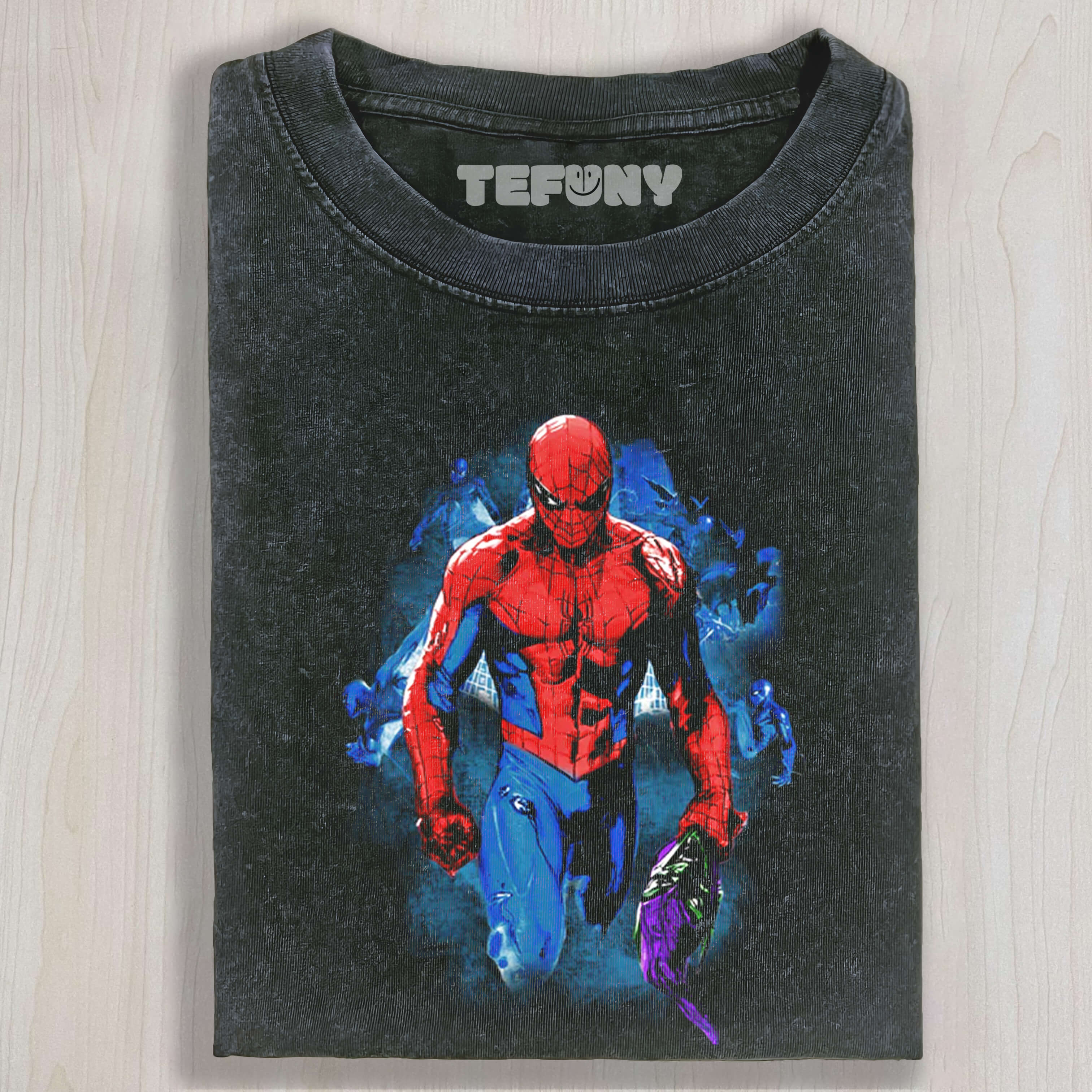 SPIDER-MAN IS HOLDING THE GREEN GOBLIN MASK TEE & SWEAT & HOOD